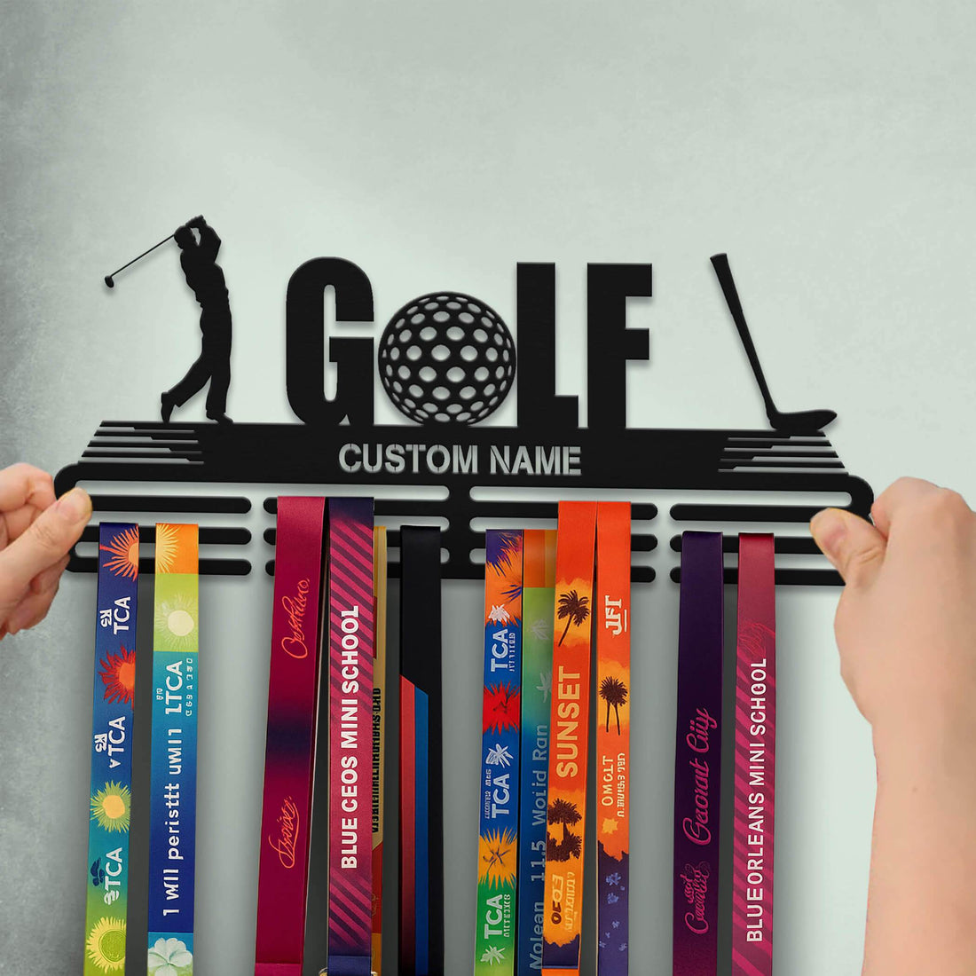 Golf Medal Hanger – Personalized Metal Medal Holder – Stainless Steel Wall Display Rack for Golf Awards - Champion Hanger