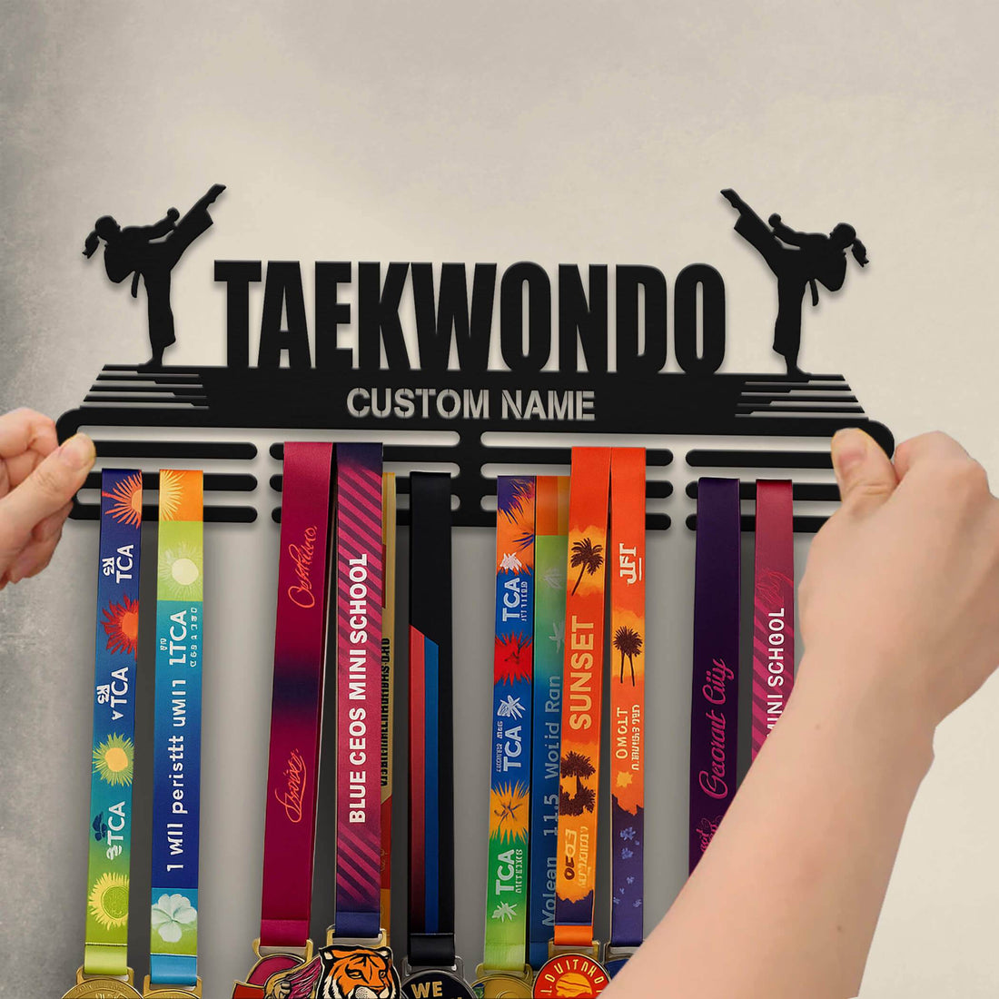 Taekwondo Medal Hanger – Personalized Metal Medal Holder – Stainless Steel Wall Display Rack for Taekwondo Awards - Champion Hanger