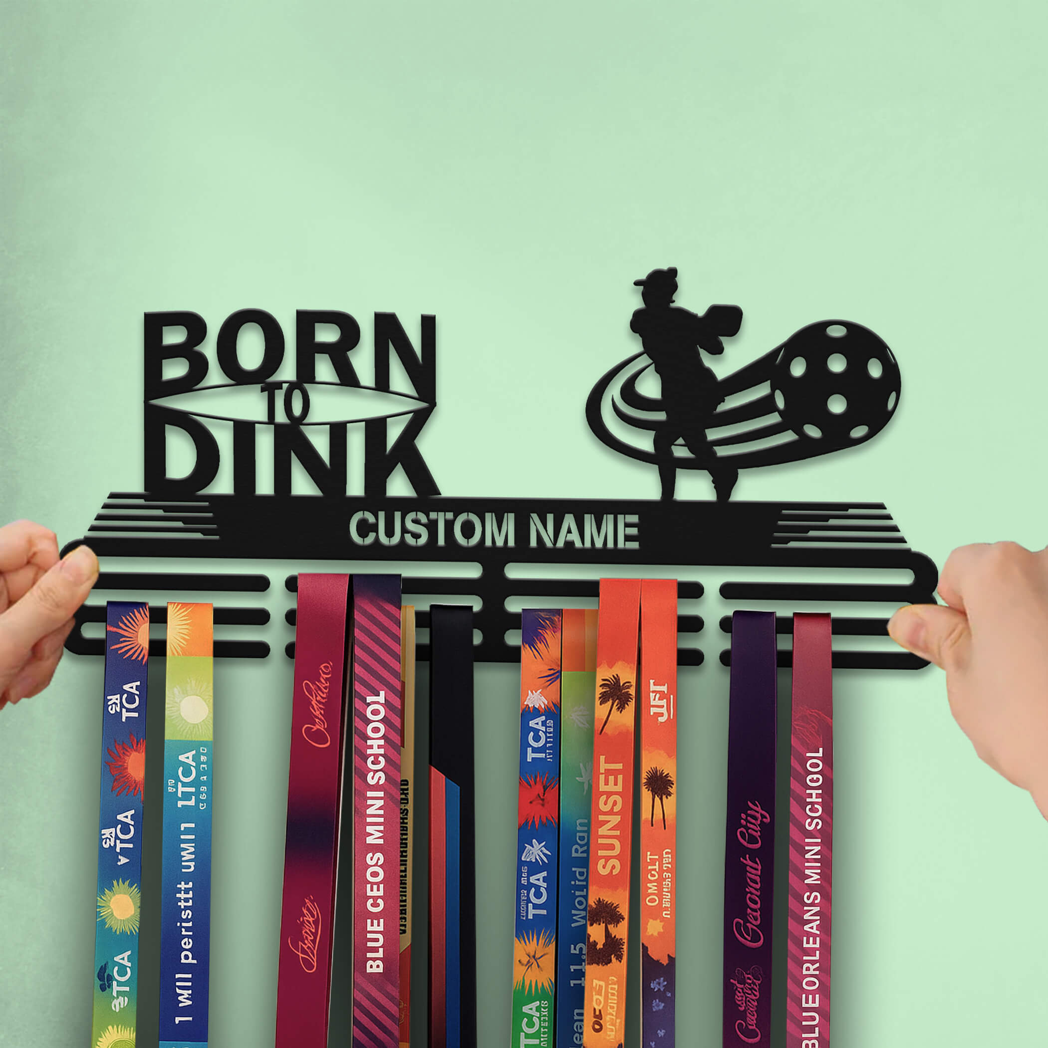 Stainless Steel Pickleball Medal Hanger – “Born to Dink” | Custom Medal Display Rack | ChampionHanger