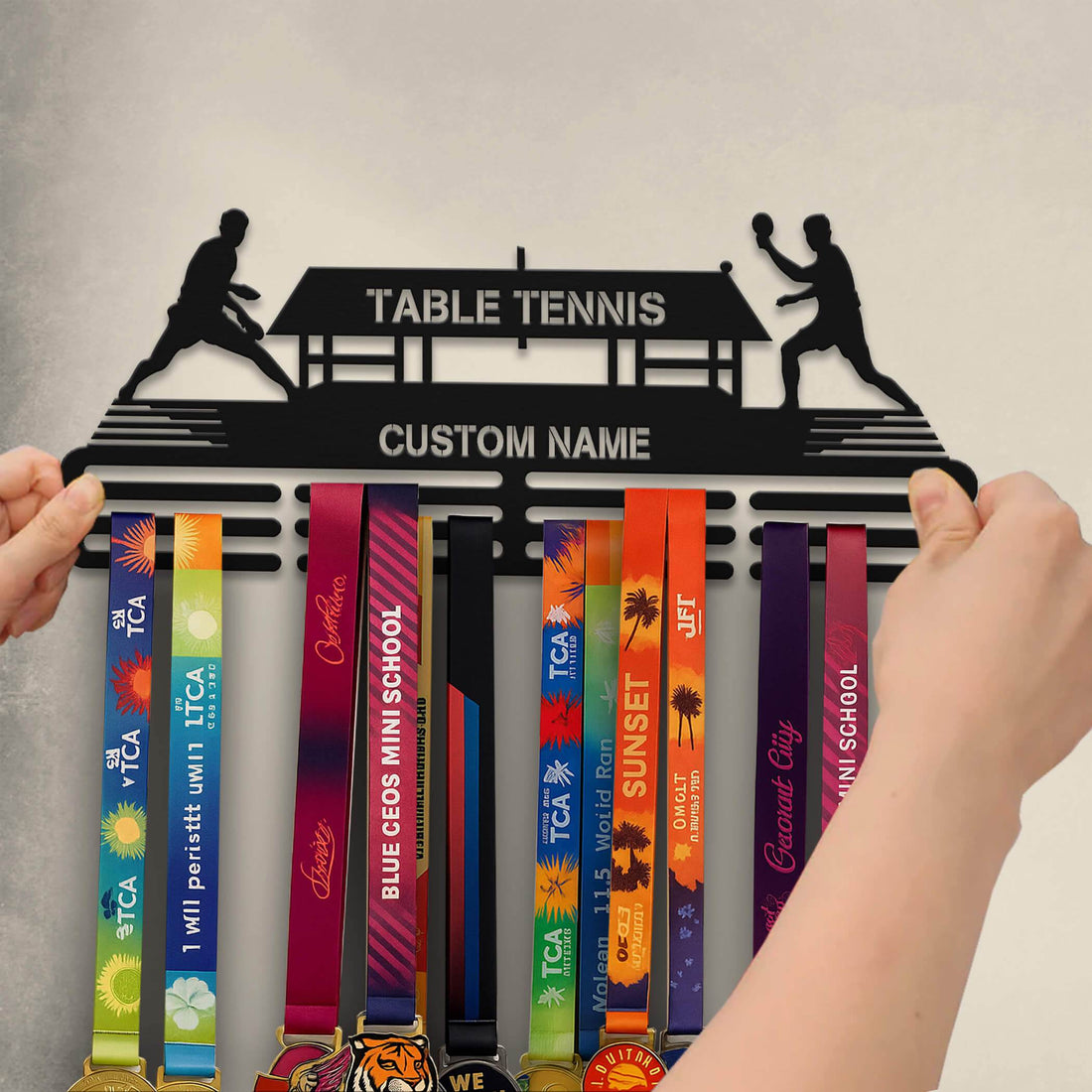 Table Tennis Medal Hanger – Personalized Metal Medal Holder – Stainless Steel Display Rack for Ping Pong Awards - Champion Hanger