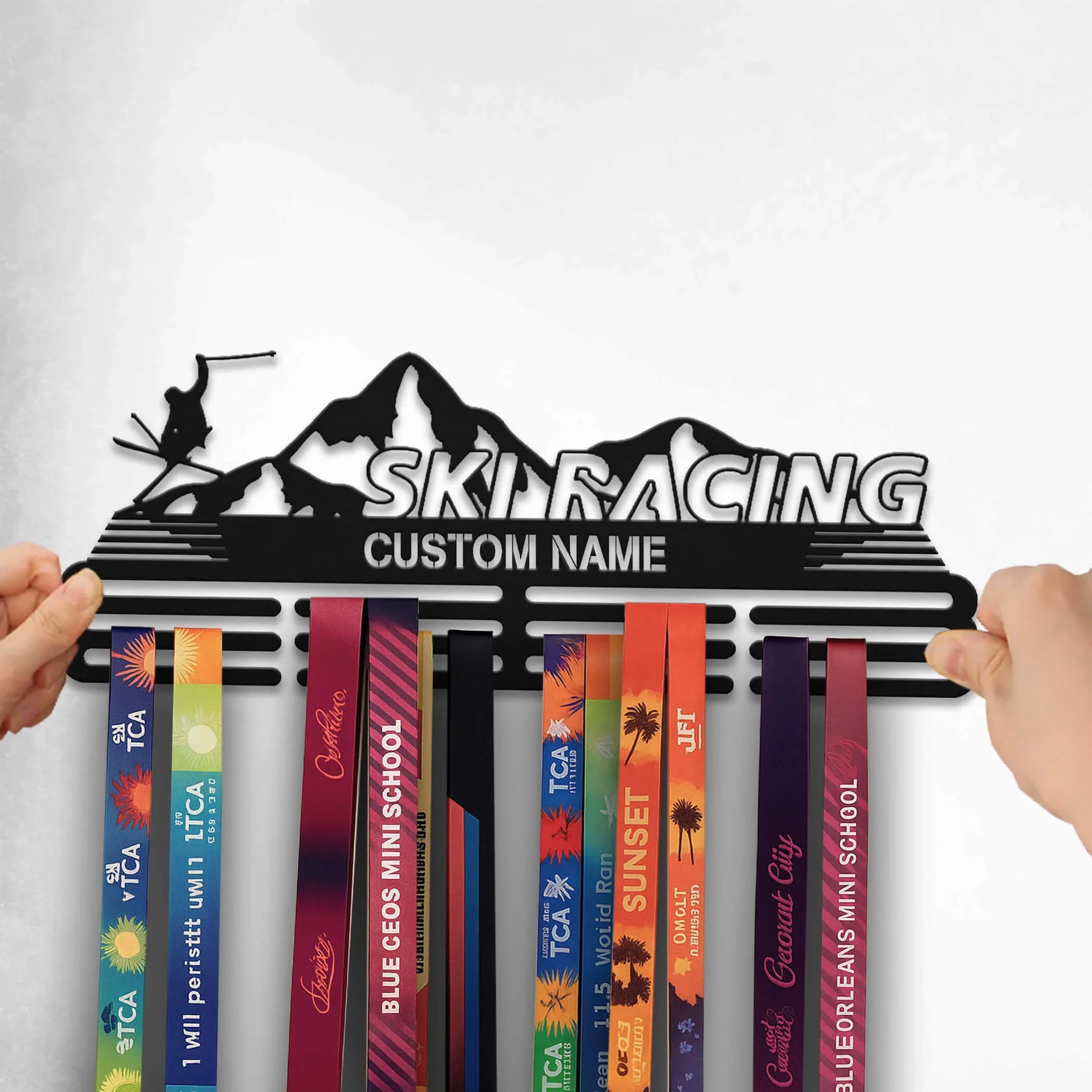 Personalized Skiing Medal Hanger with Custom Name | Stainless Steel Medal Holder | ChampionHanger - Champion Hanger