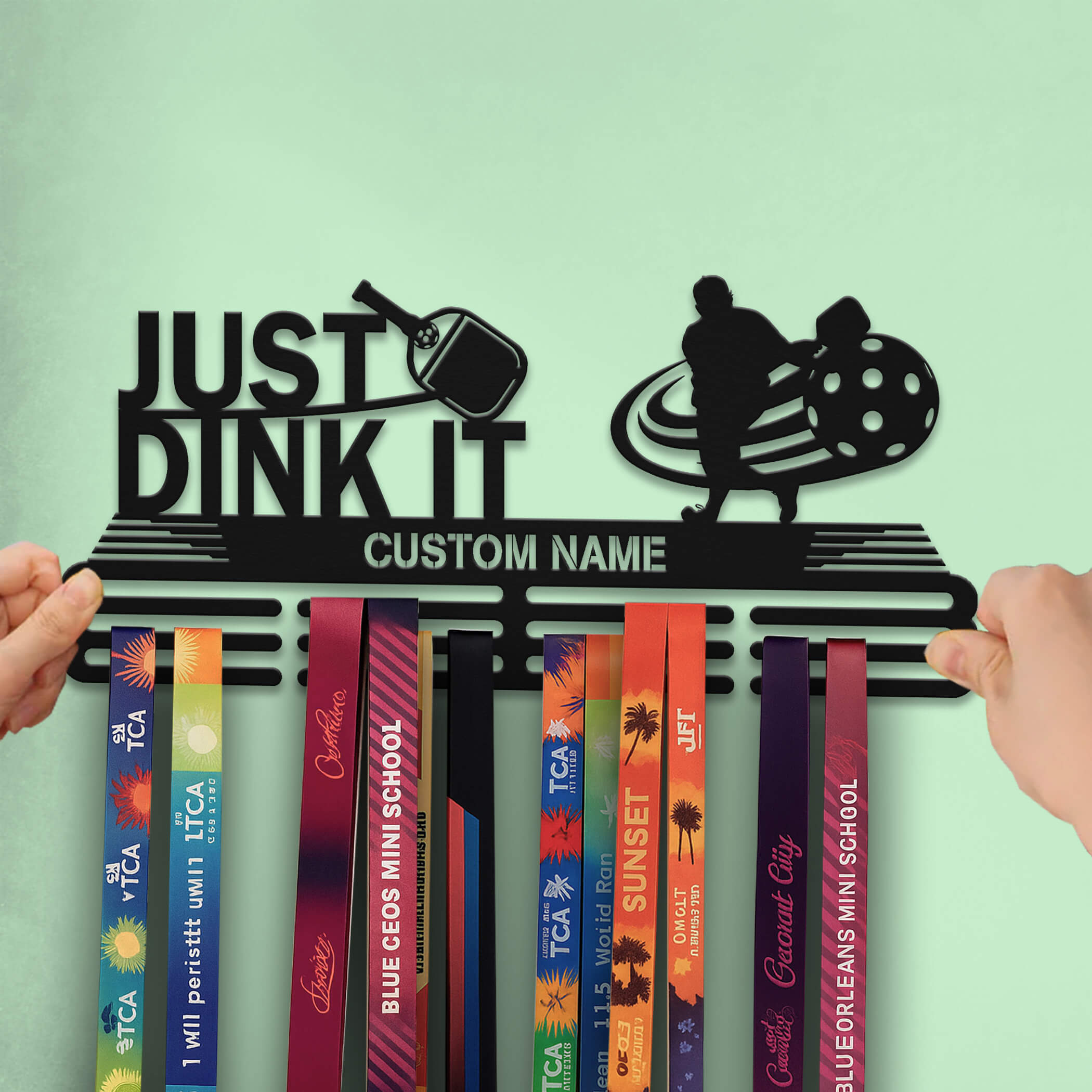 Stainless Steel Pickleball Medal Hanger – Just Dink It | Personalized Wall Rack by ChampionHanger