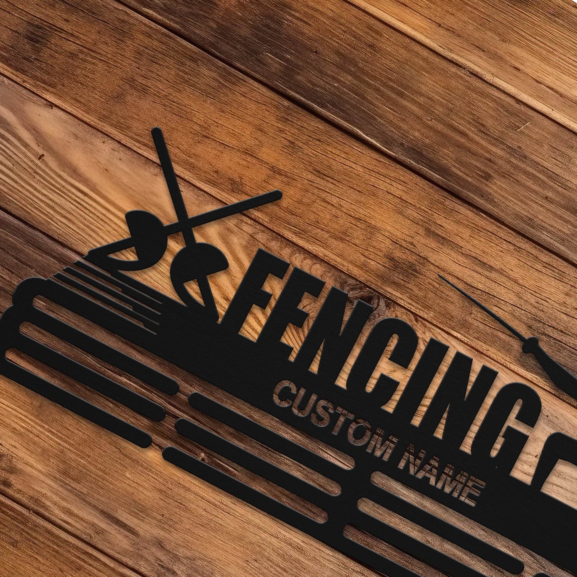 Fencing Medal Hanger – Personalized Metal Medal Holder – Stainless Steel Wall Display Rack for Fencing Awards - Champion Hanger