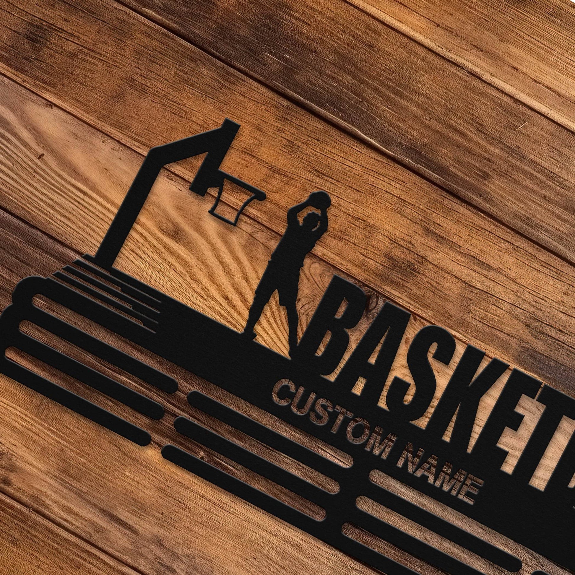 Basketball Medal Hanger – Personalized Metal Medal Holder – Stainless Steel Wall Display Rack for Basketball Awards - Champion Hanger