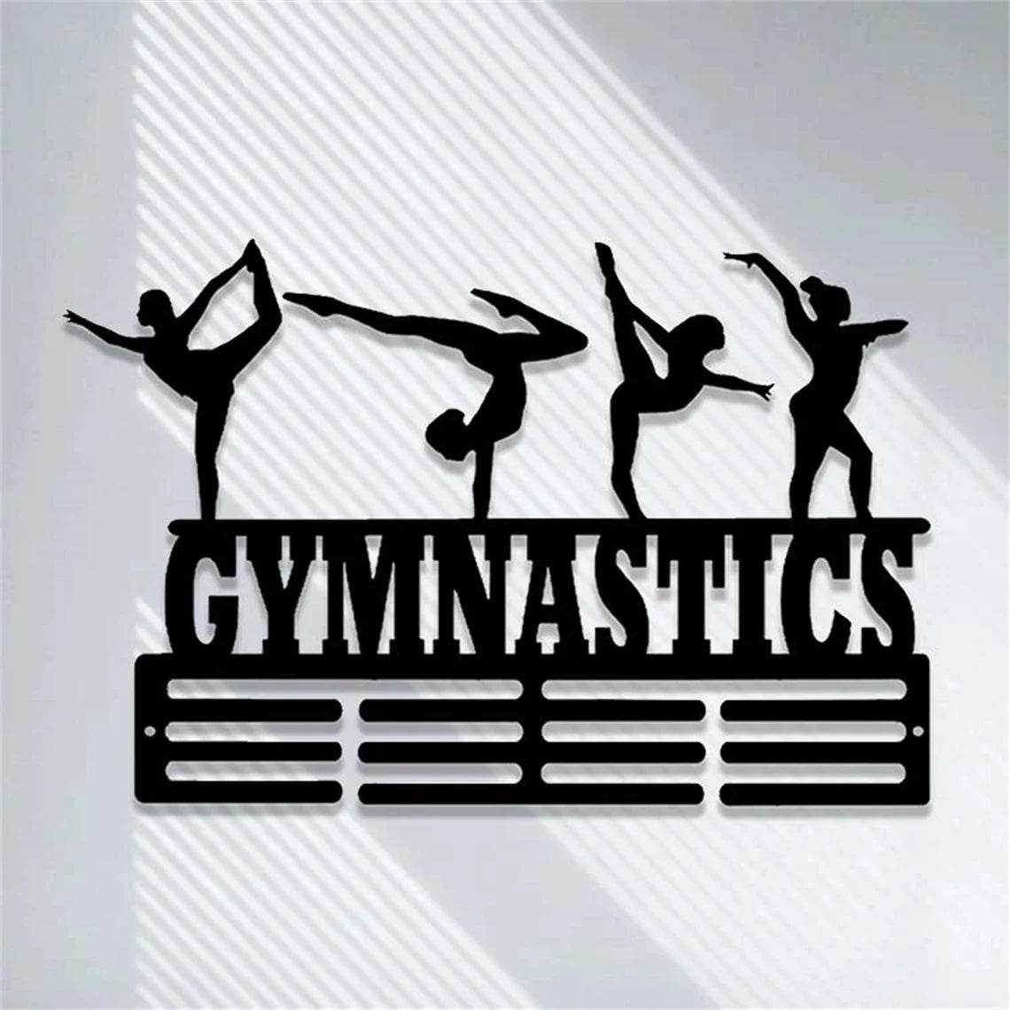 Personalized Gymnastics Medal Holder – Custom Wall Rack for Displaying Gymnast Awards and Medals - Champion Hanger