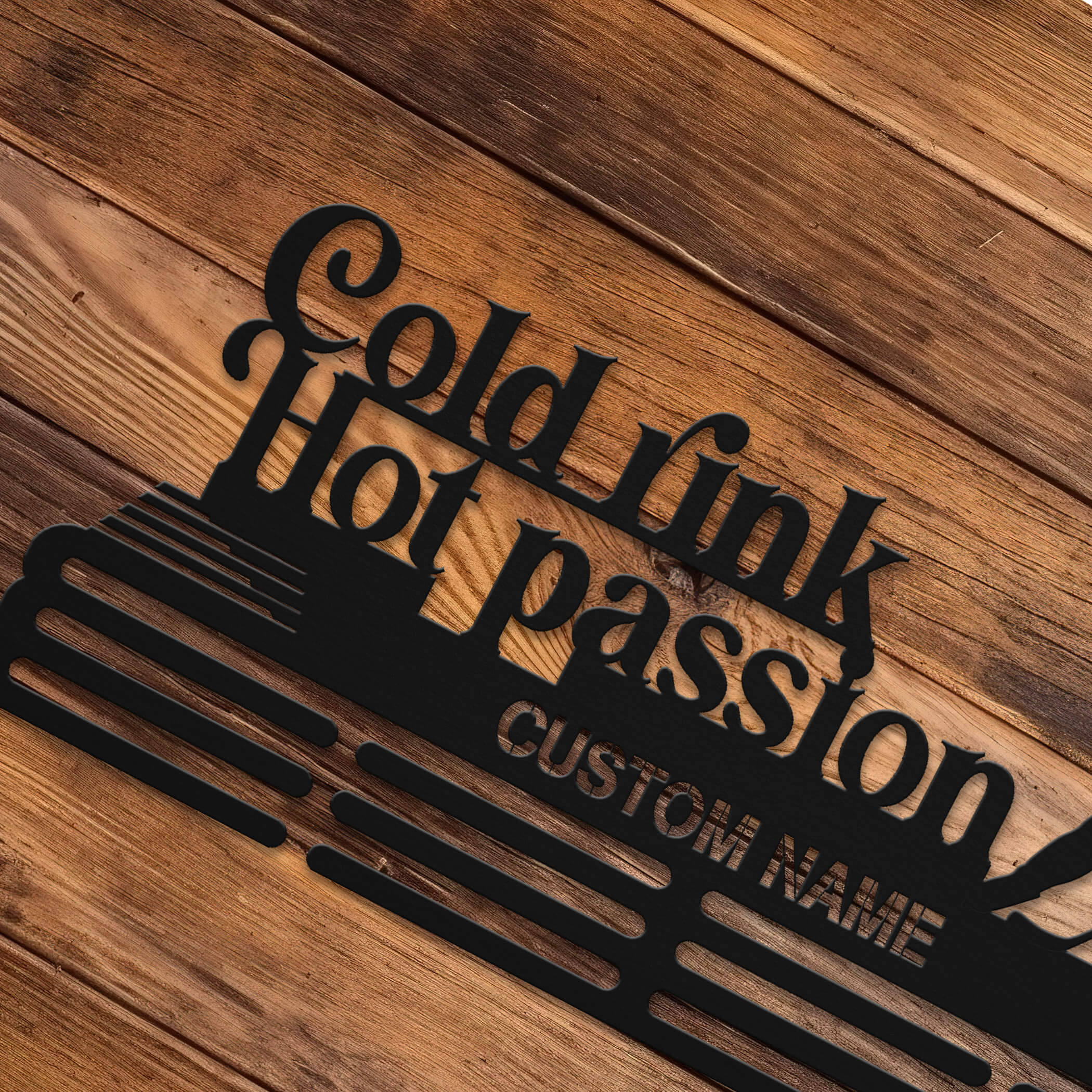 Personalized Stainless Steel Ice Hockey Medal Hanger – “Cold Rink, Hot Passion” | Custom Name Medal Display | Championhanger