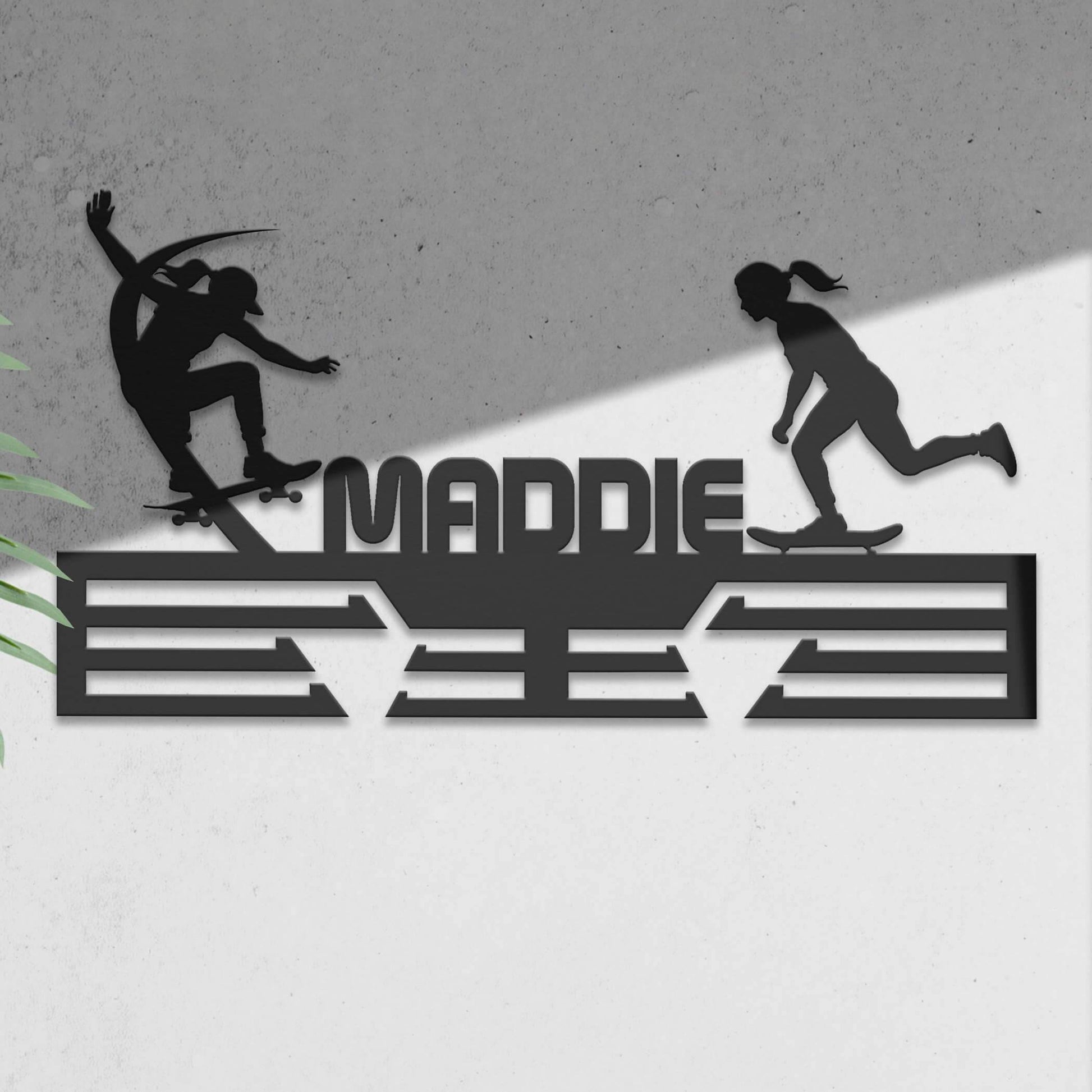 Personalized Skateboarding Medal Rack – Custom Stainless Steel Medal Display for Skater Gifts - Champion Hanger