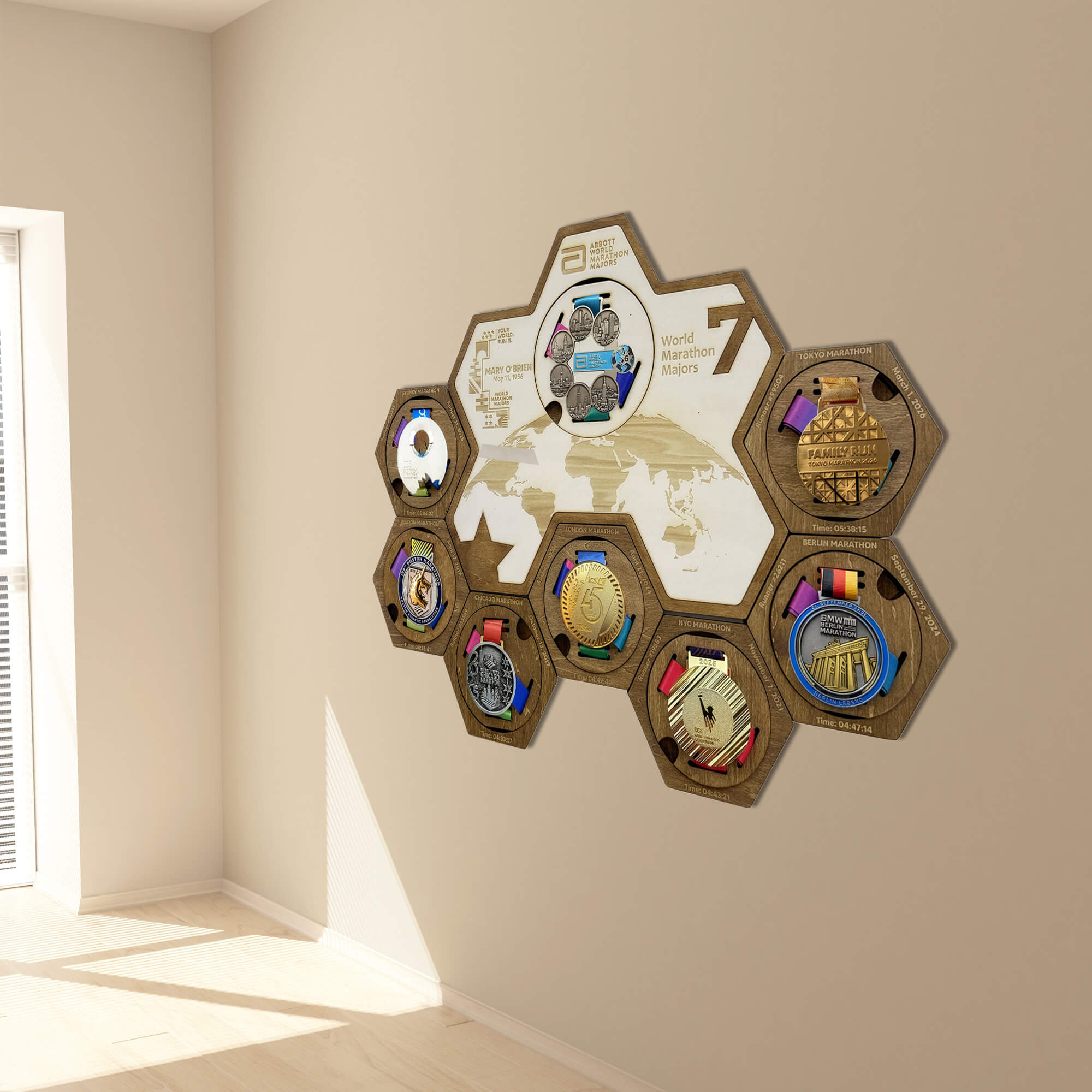 7 Abbott World Marathon Majors Medal Hanger