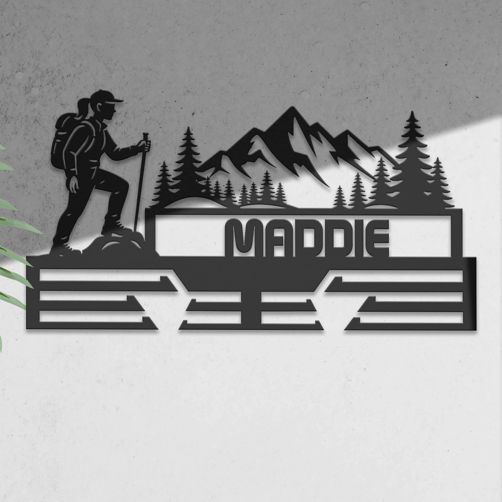 Personalized Hiking Medal Hanger – Stainless Steel Medal Display Rack – Custom Medal Holder for Hikers and Outdoor Awards - Champion Hanger