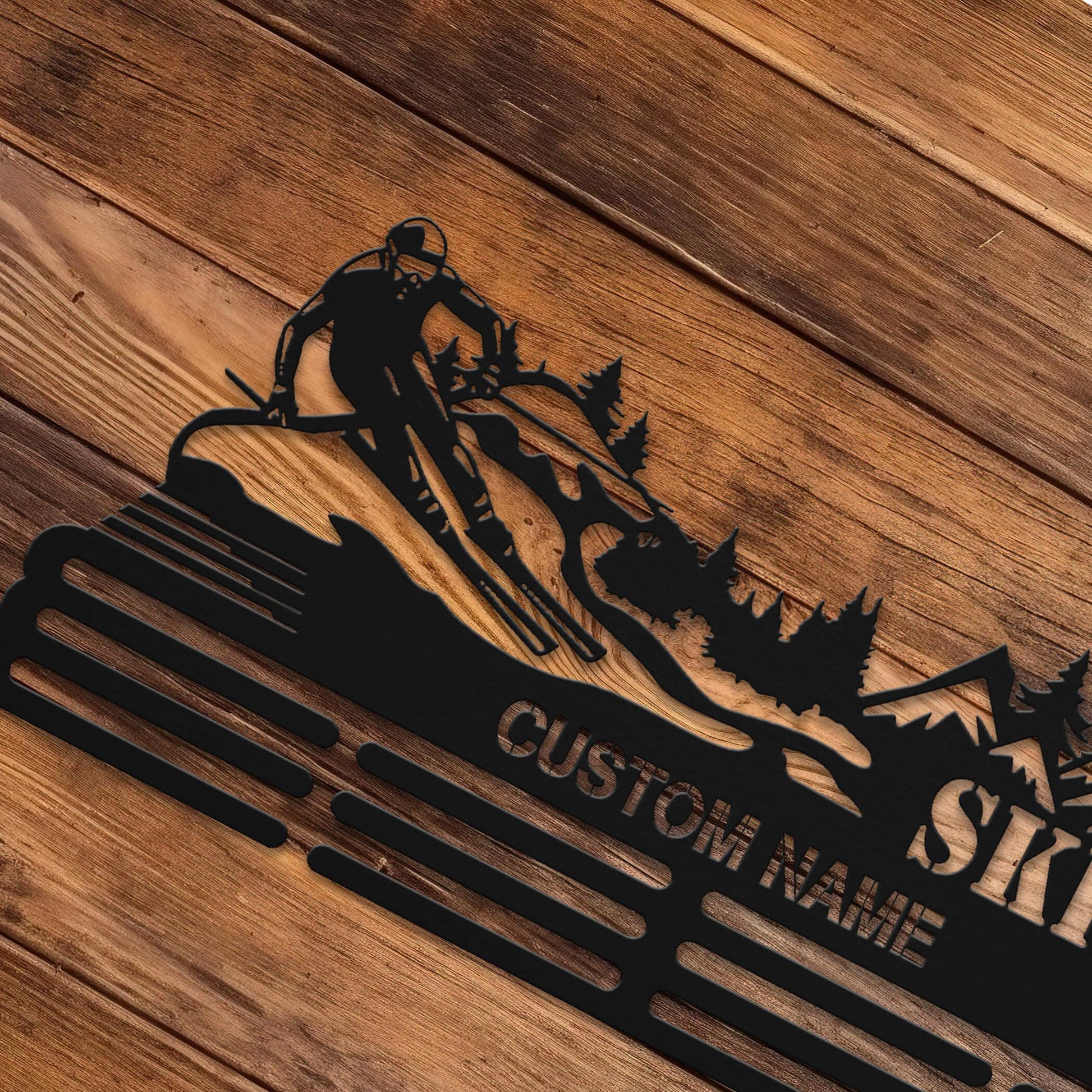 Personalized Skiing Medal Hanger – Custom Stainless Steel Medal Holder | ChampionHanger - Champion Hanger