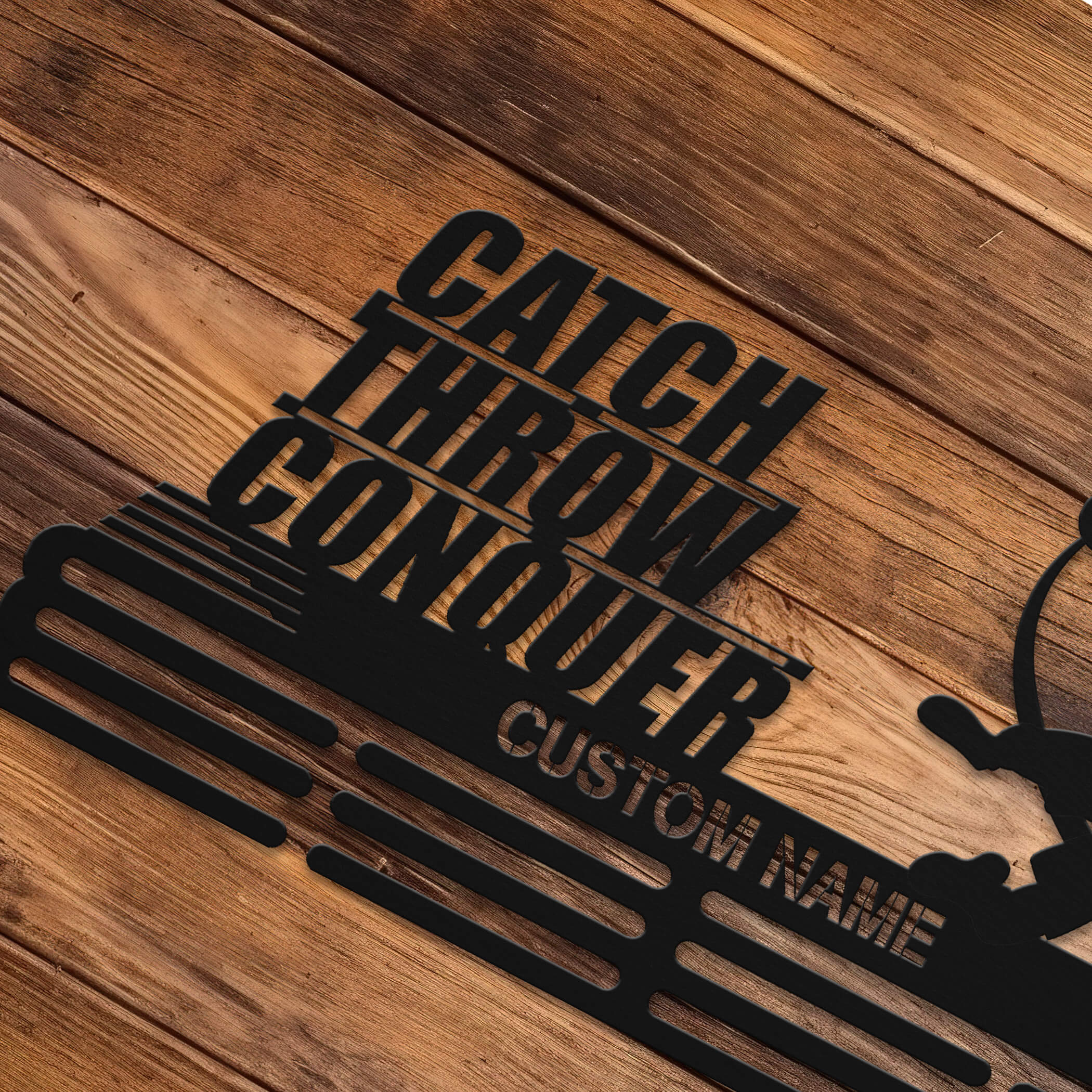Personalized Handball Medal Hanger – Stainless Steel Medal Holder with Custom Name & “Catch Throw Conquer” Quote | ChampionHanger