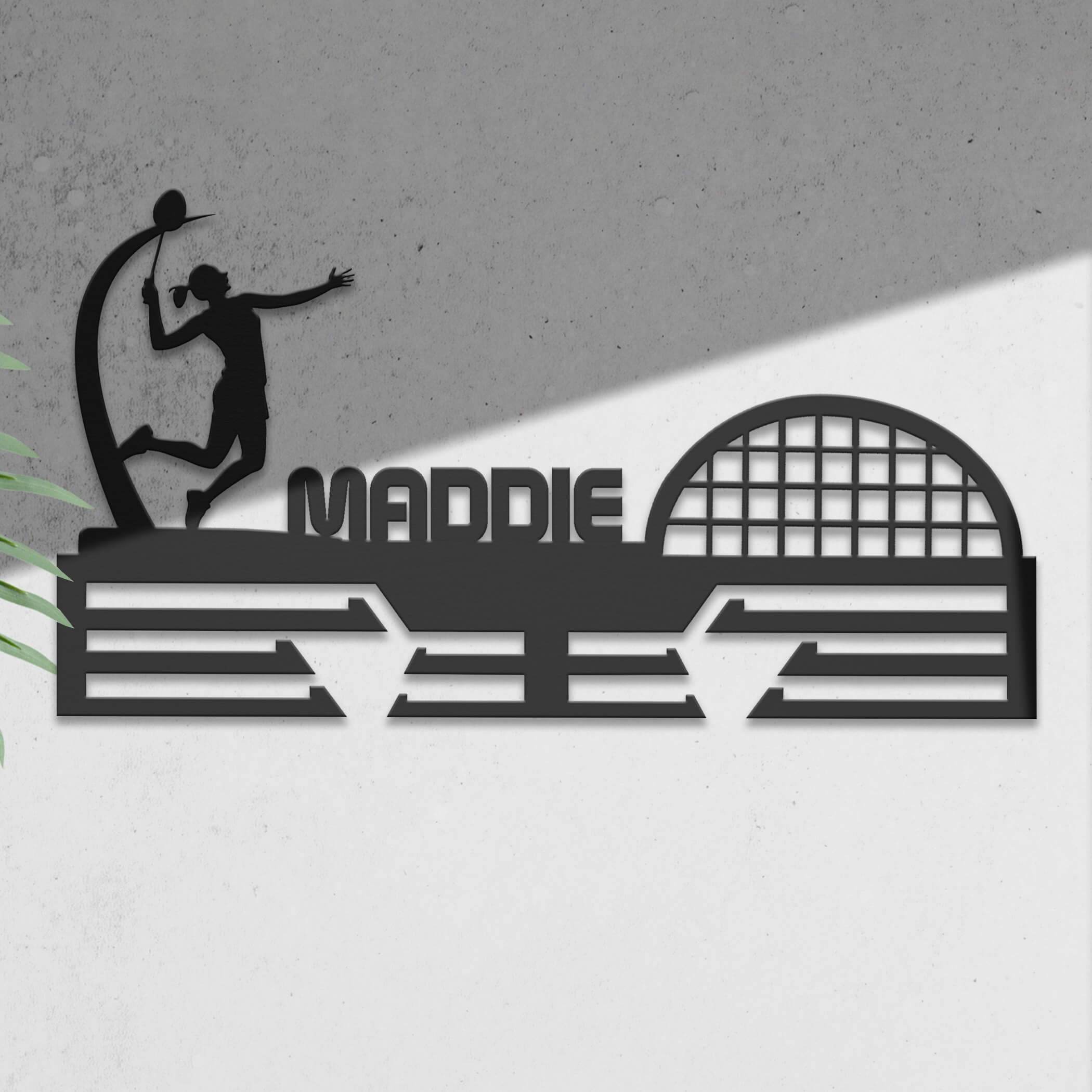 Personalized Stainless Steel Badminton Medal Hanger – Custom Metal Medal Display Rack – Badminton Award Holder & Sports Gift - Champion Hanger
