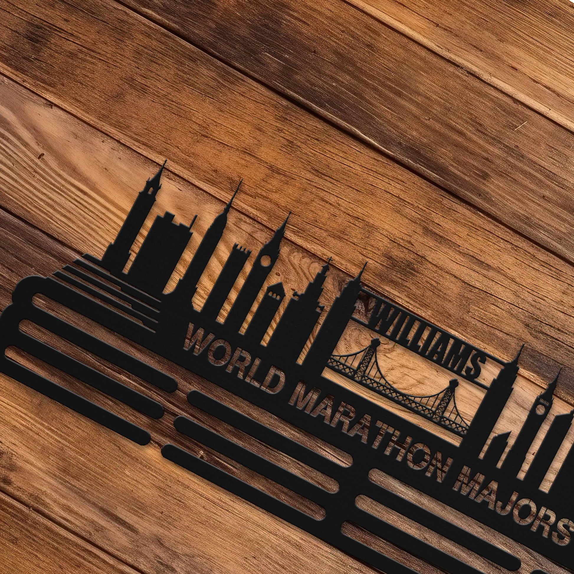 World Marathon Majors Medal Hanger, Custom Metal Medal Holder, Personalized Name Display Rack, Sports Awards Gift - Champion Hanger