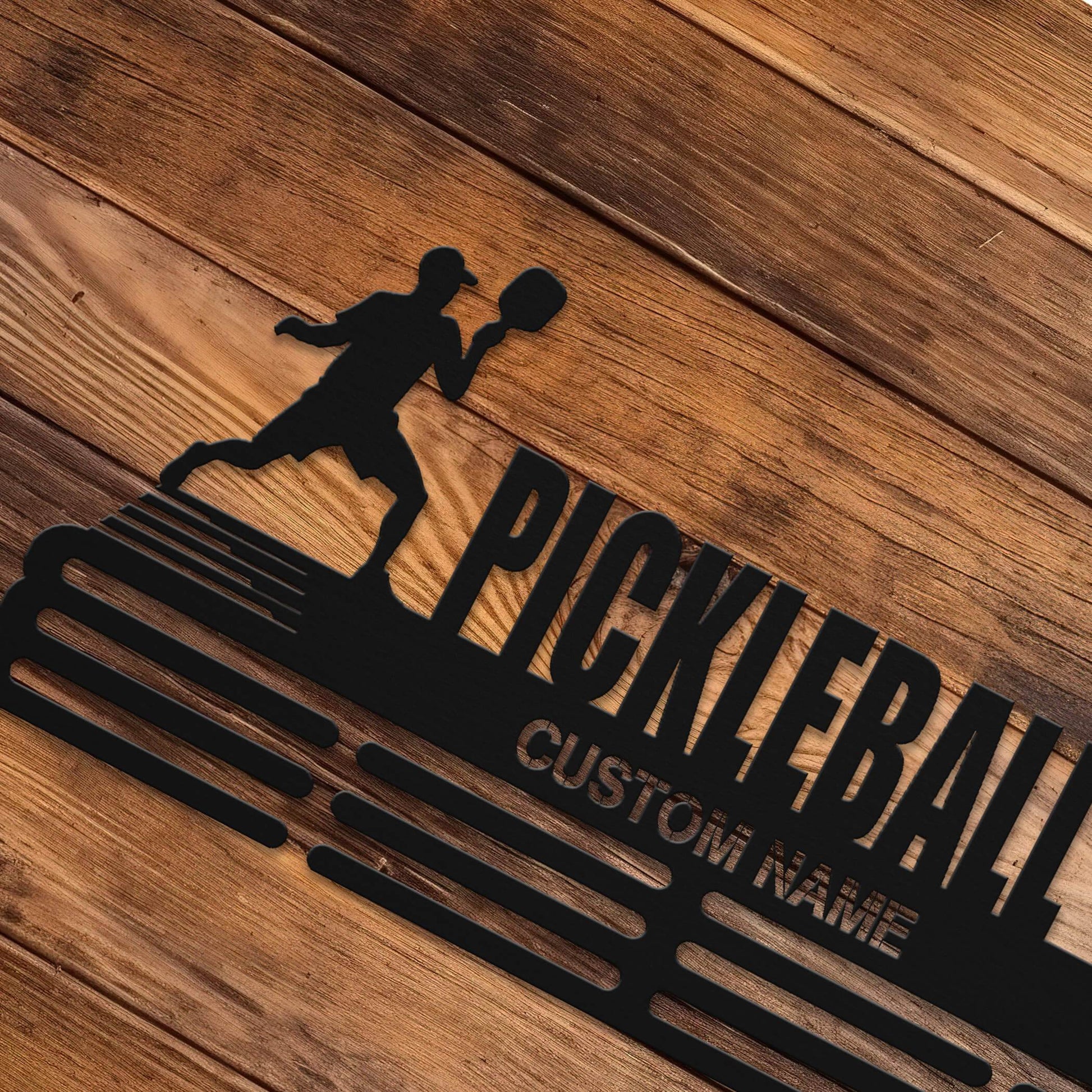 Pickleball Medal Hanger – Personalized Metal Medal Holder – Stainless Steel Wall Display Rack for Pickleball Awards - Champion Hanger