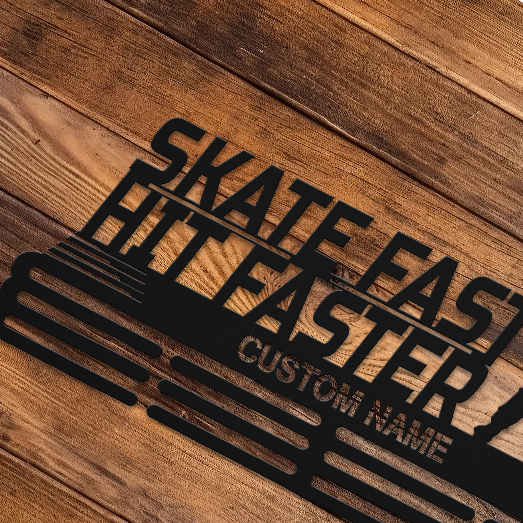 Personalized Stainless Steel Ice Hockey Medal Hanger – “Skate Fast, Hit Faster” Custom Name | Championhanger