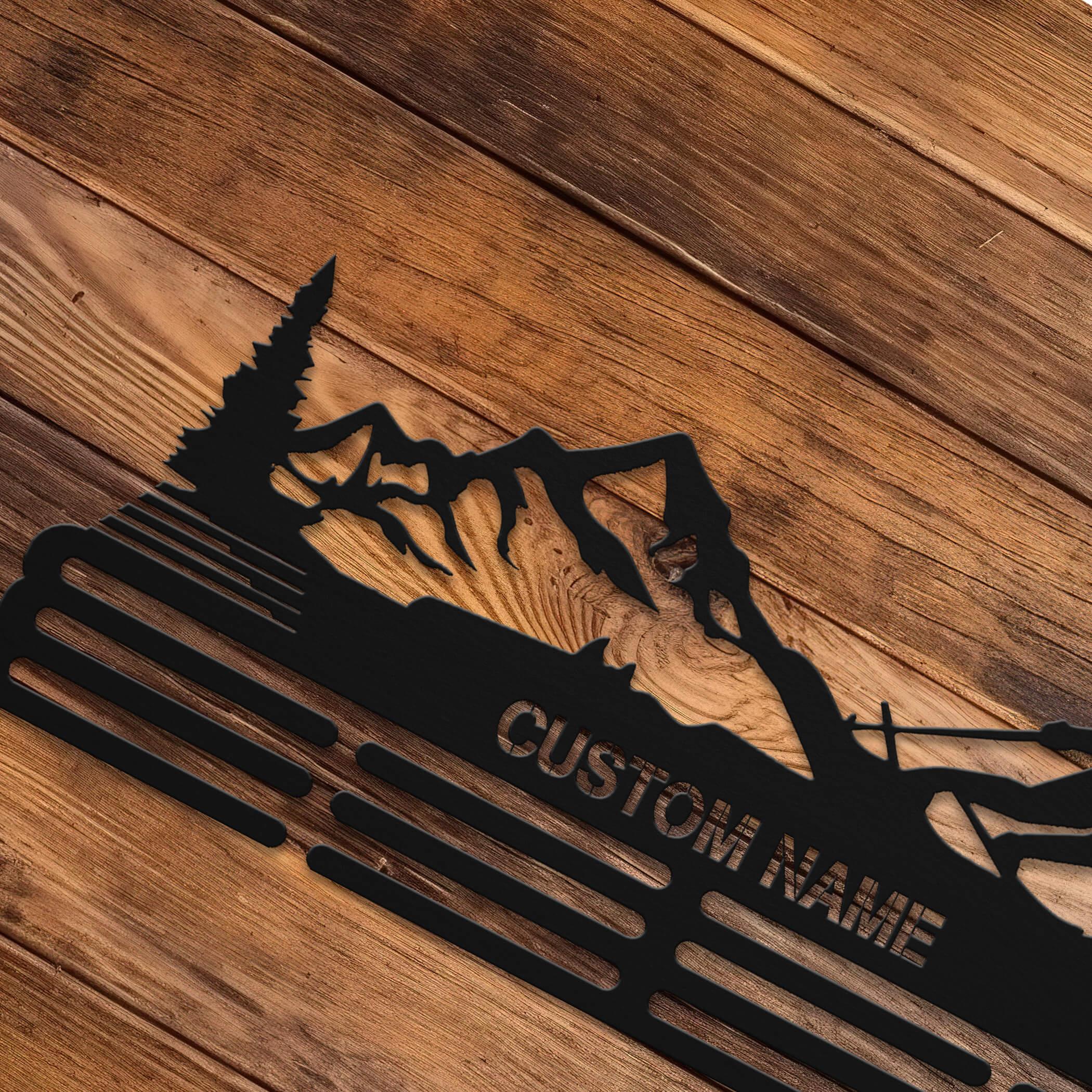 Personalized Skiing Medal Hanger with Custom Name | Stainless Steel Ski Medal Holder | Gifts for Skiers | ChampionHanger - Champion Hanger