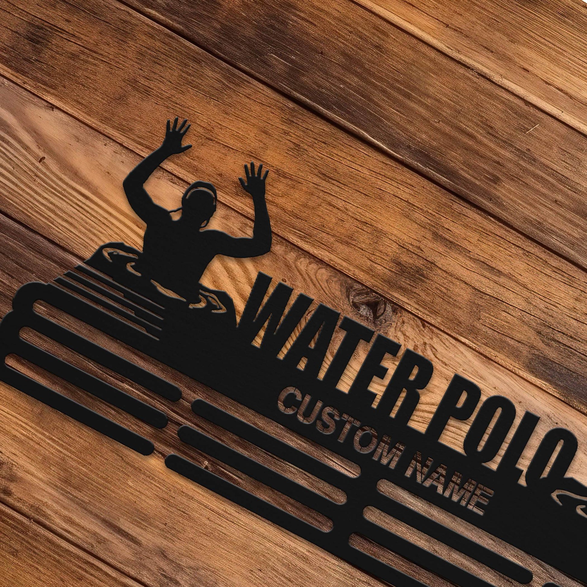 Stainless Steel Water Polo Medal Display – Personalized Wall Rack for Medals & Trophies - Champion Hanger