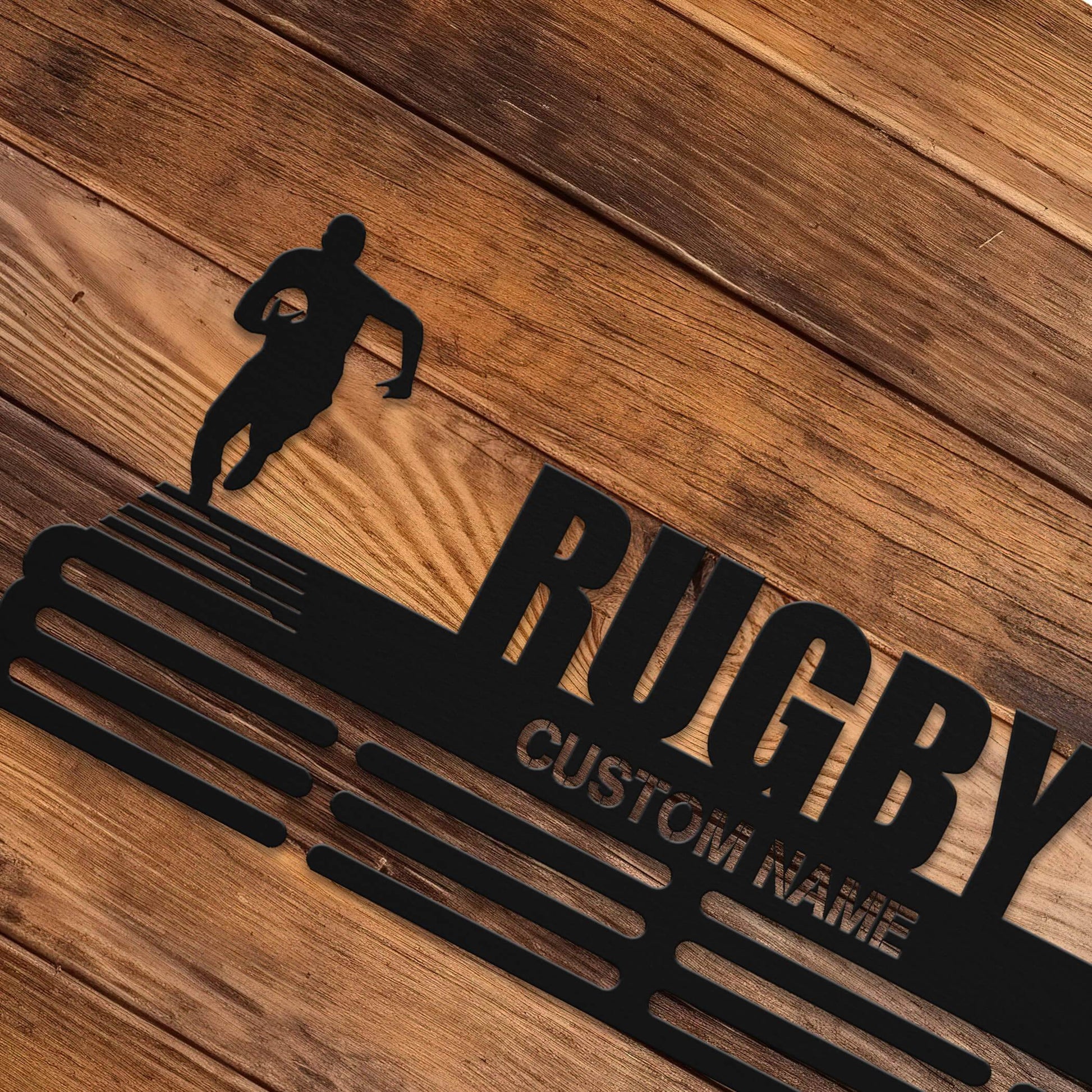 Rugby Medal Hanger – Personalized Metal Medal Holder – Stainless Steel Display Rack for Rugby Awards - Champion Hanger