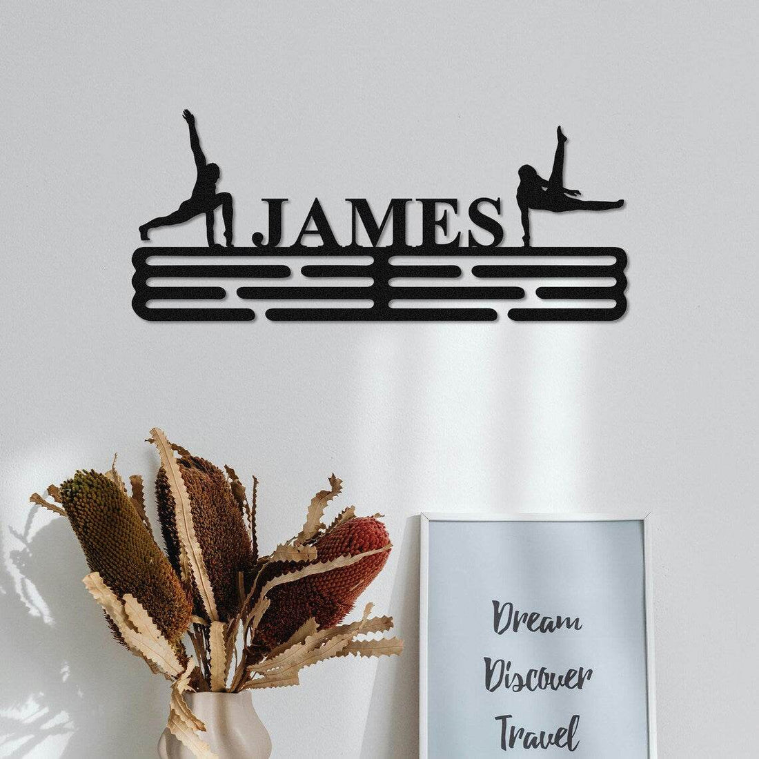 Personalized Gymnastics Medal Holder – Custom Wall Rack for Displaying Gymnast Awards and Medals - Champion Hanger