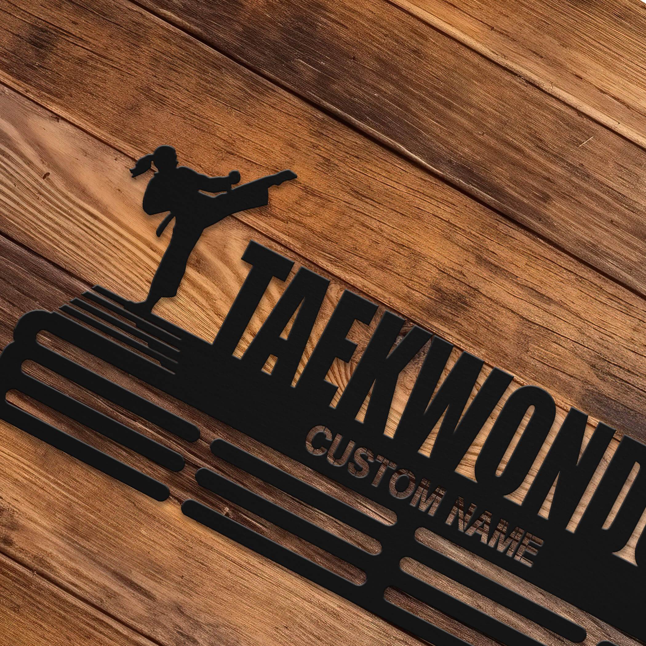 Taekwondo Medal Hanger – Personalized Metal Medal Holder – Stainless Steel Wall Display Rack for Taekwondo Awards - Champion Hanger