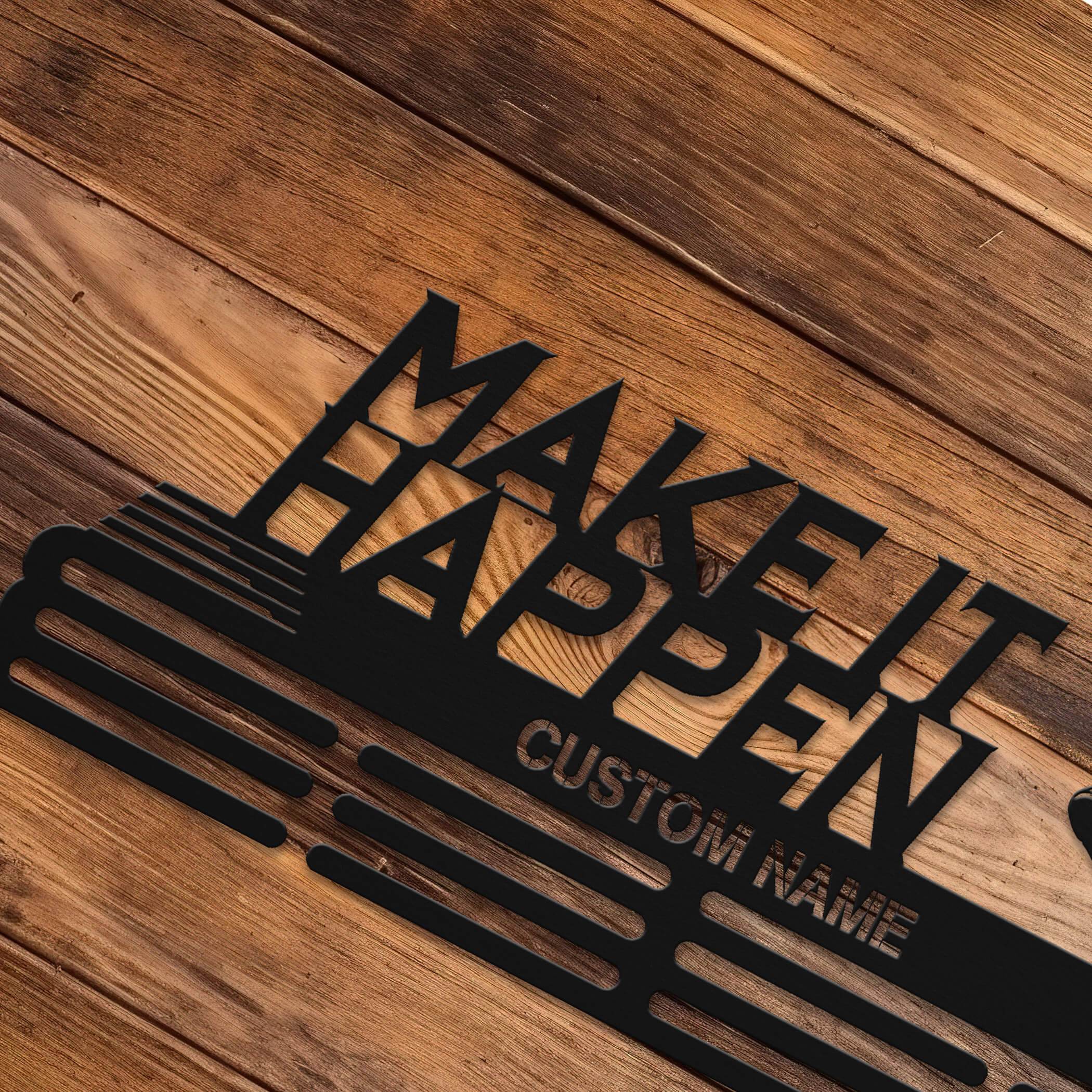 Make it Happen Basketball Medal Display Rack – Stainless Steel Personalized Medal Hanger for Basketball Players - Champion Hanger