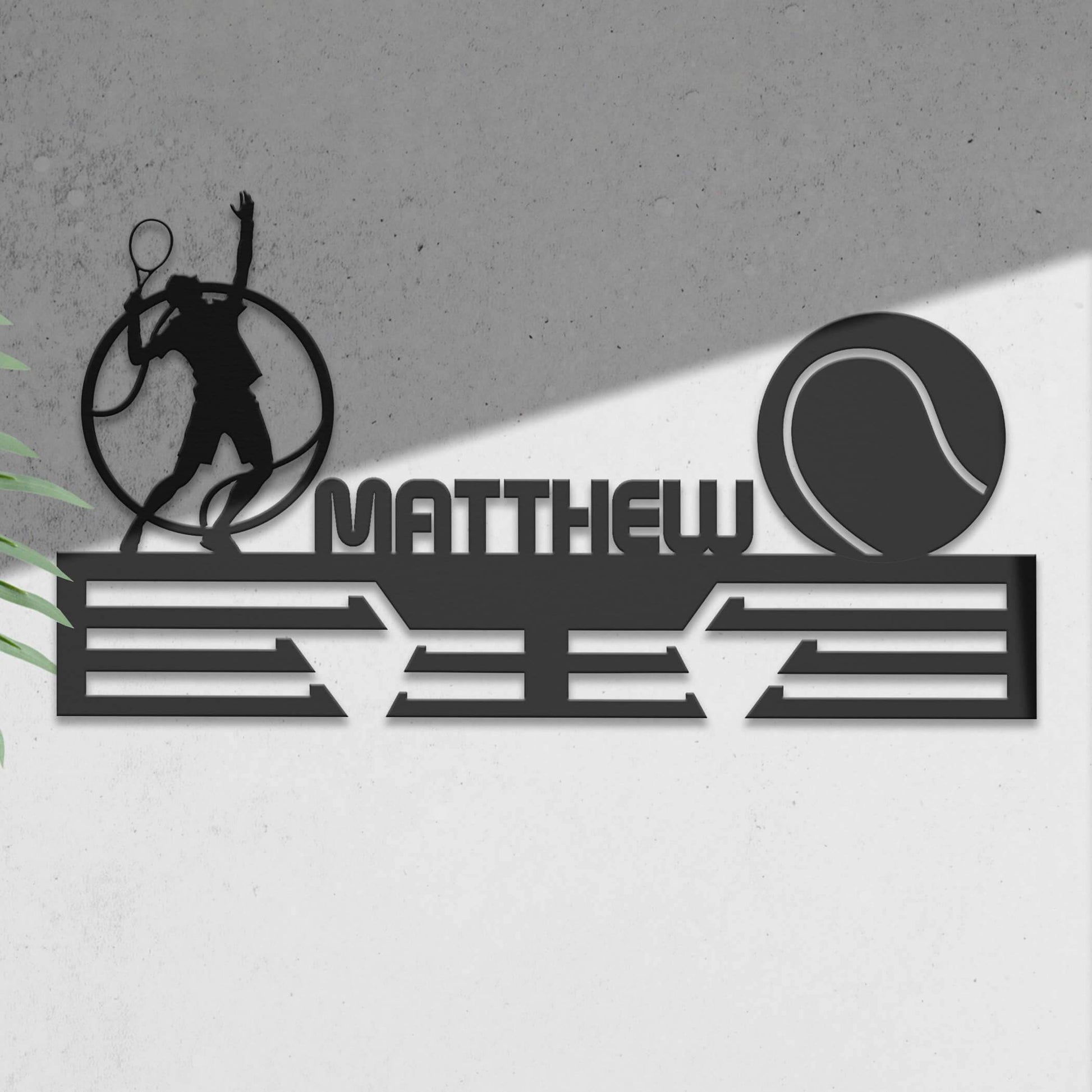 Personalized Tennis Medal Hanger – Stainless Steel Medal Display Rack – Custom Wall Holder for Tennis Awards and Gifts - Champion Hanger