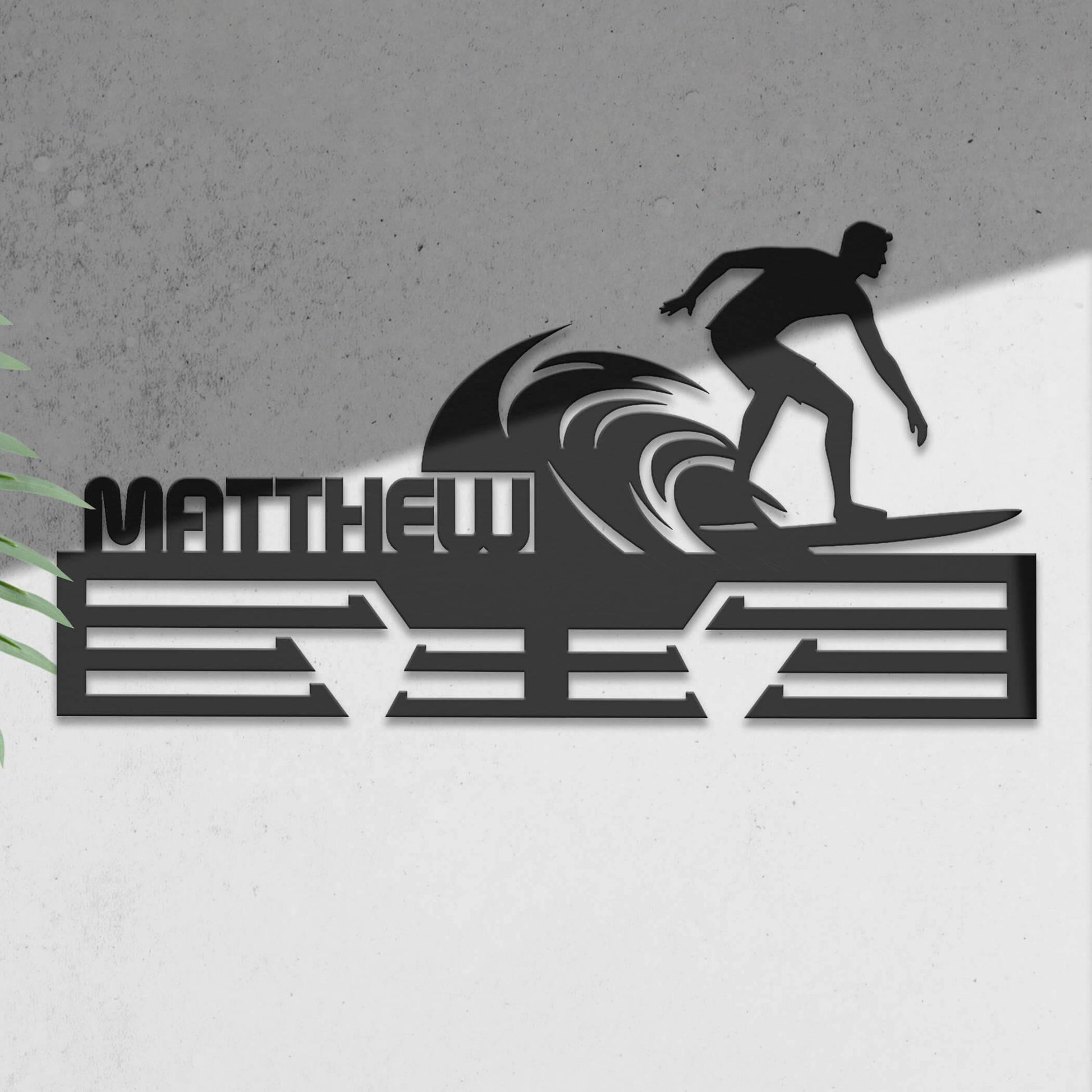 Personalized Stainless Steel Surfing Medal Hanger – Custom Wave Surf Medal Display Rack – Surfer Award Holder & Surfing Gifts - Champion Hanger