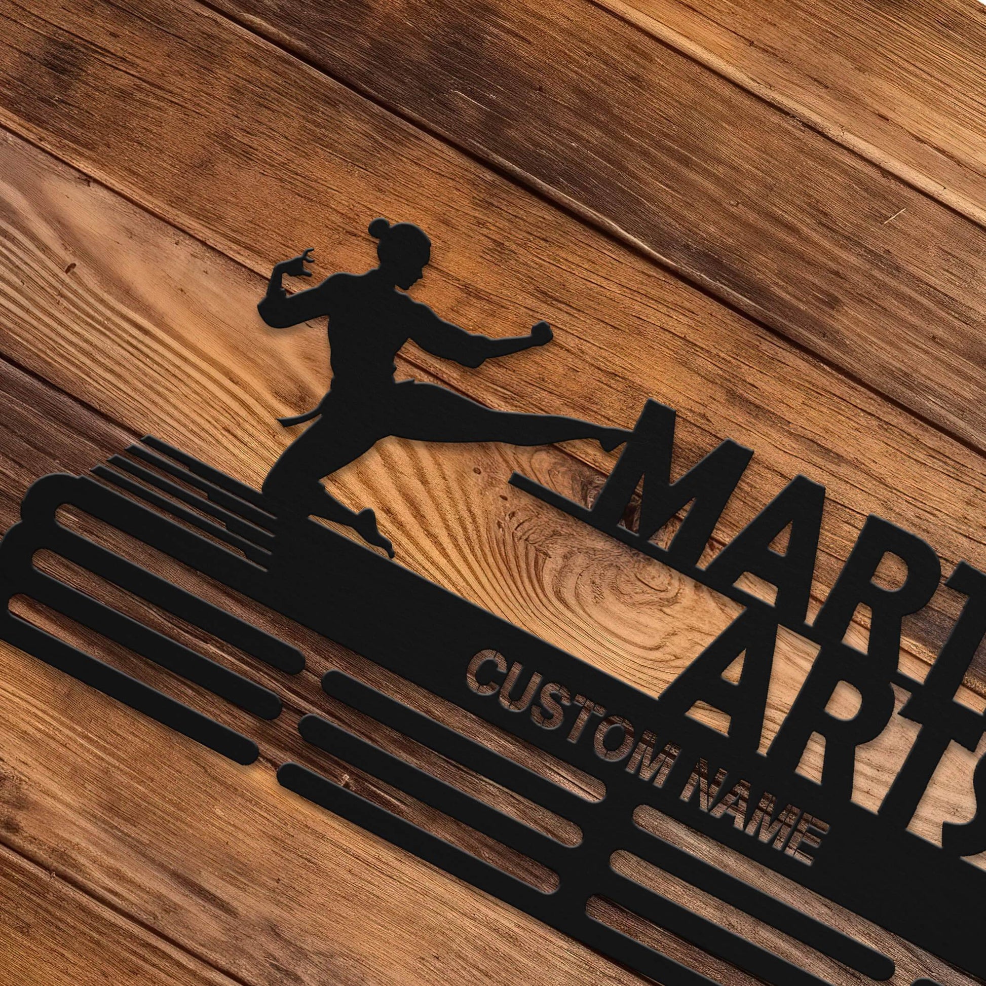 Custom Martial Arts Medal Display – Stainless Steel Wall Hanger for Taekwondo, Karate & MMA Medals - Champion Hanger