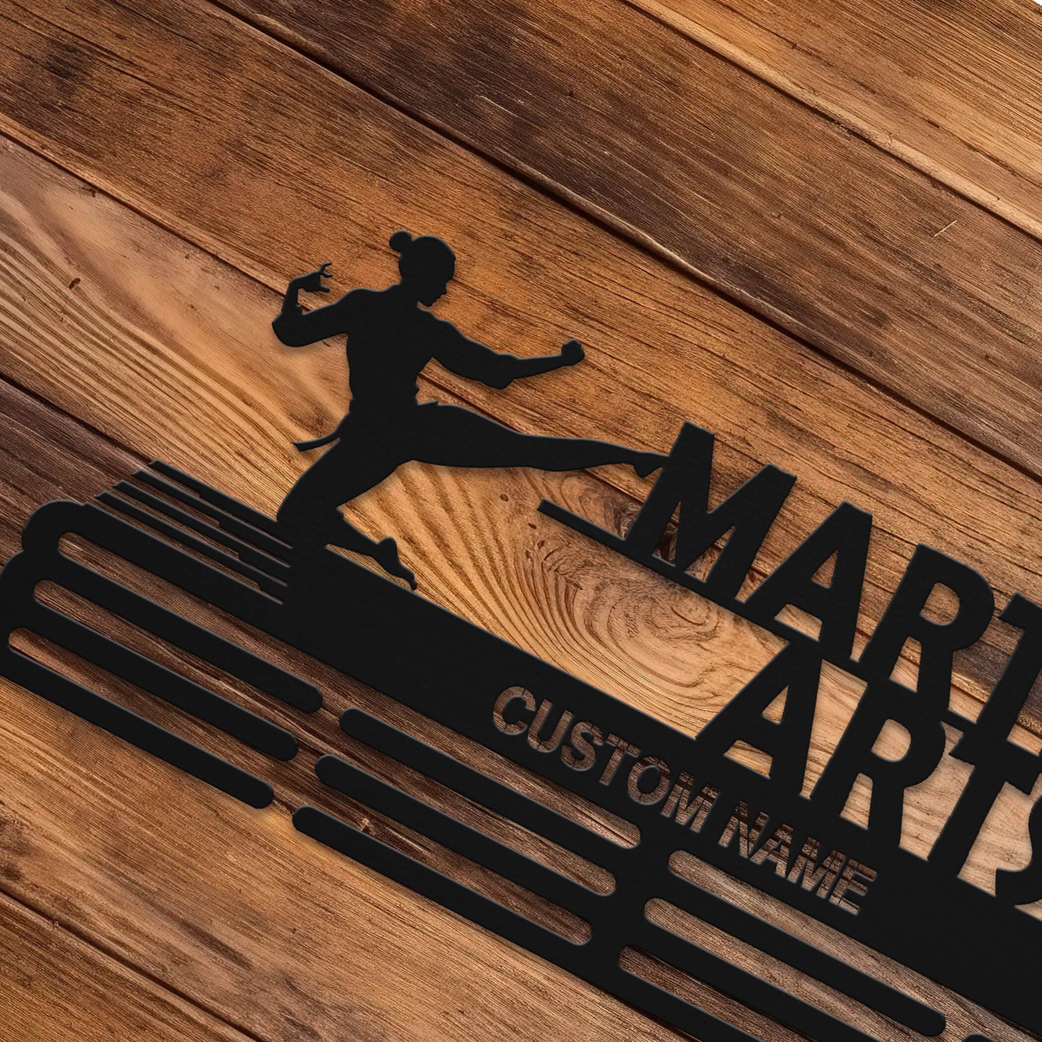 Custom Martial Arts Medal Display – Stainless Steel Wall Hanger for Taekwondo, Karate & MMA Medals - Champion Hanger