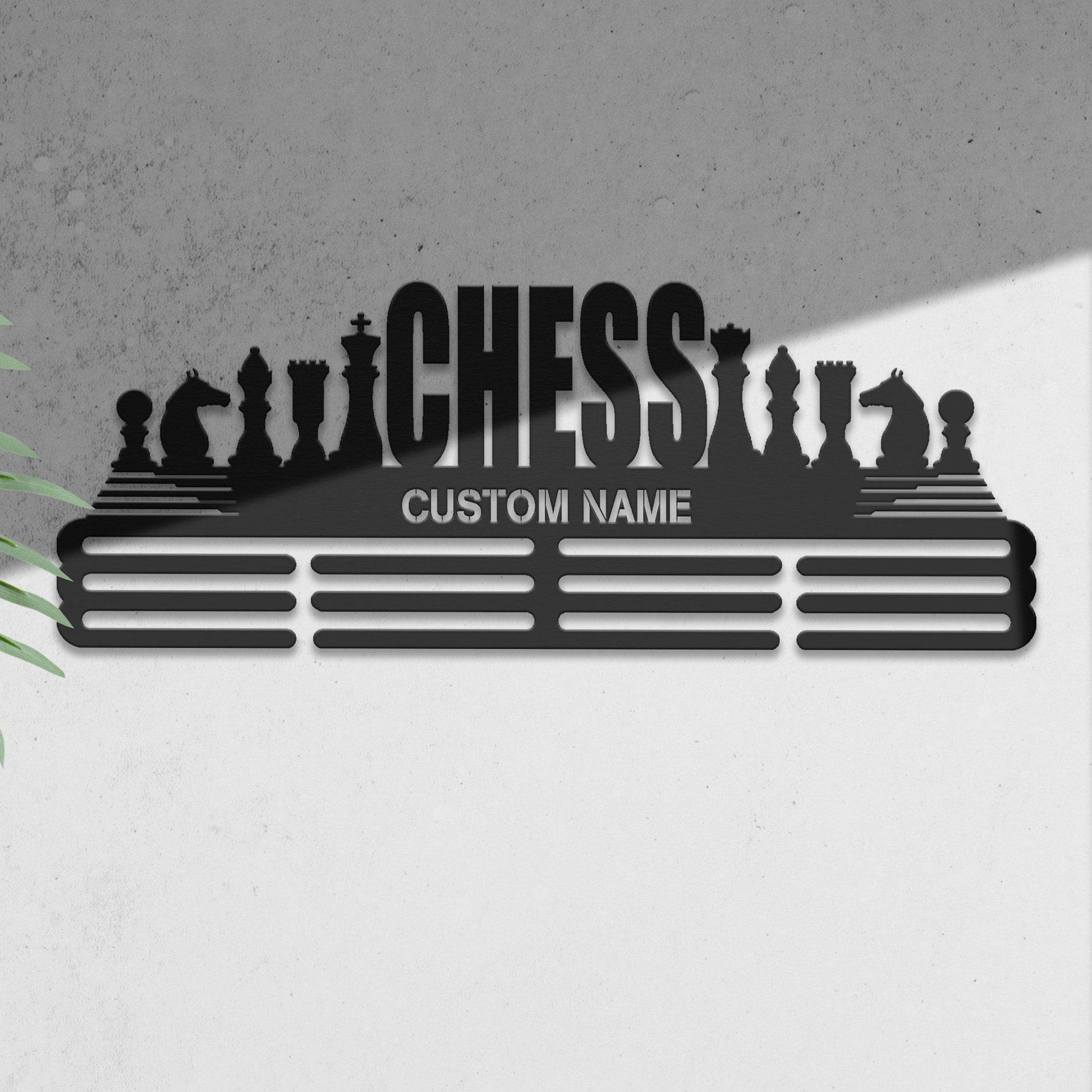 Chess Medal Hanger – Personalized Metal Medal Holder – Stainless Steel Display Rack for Chess Awards - Champion Hanger
