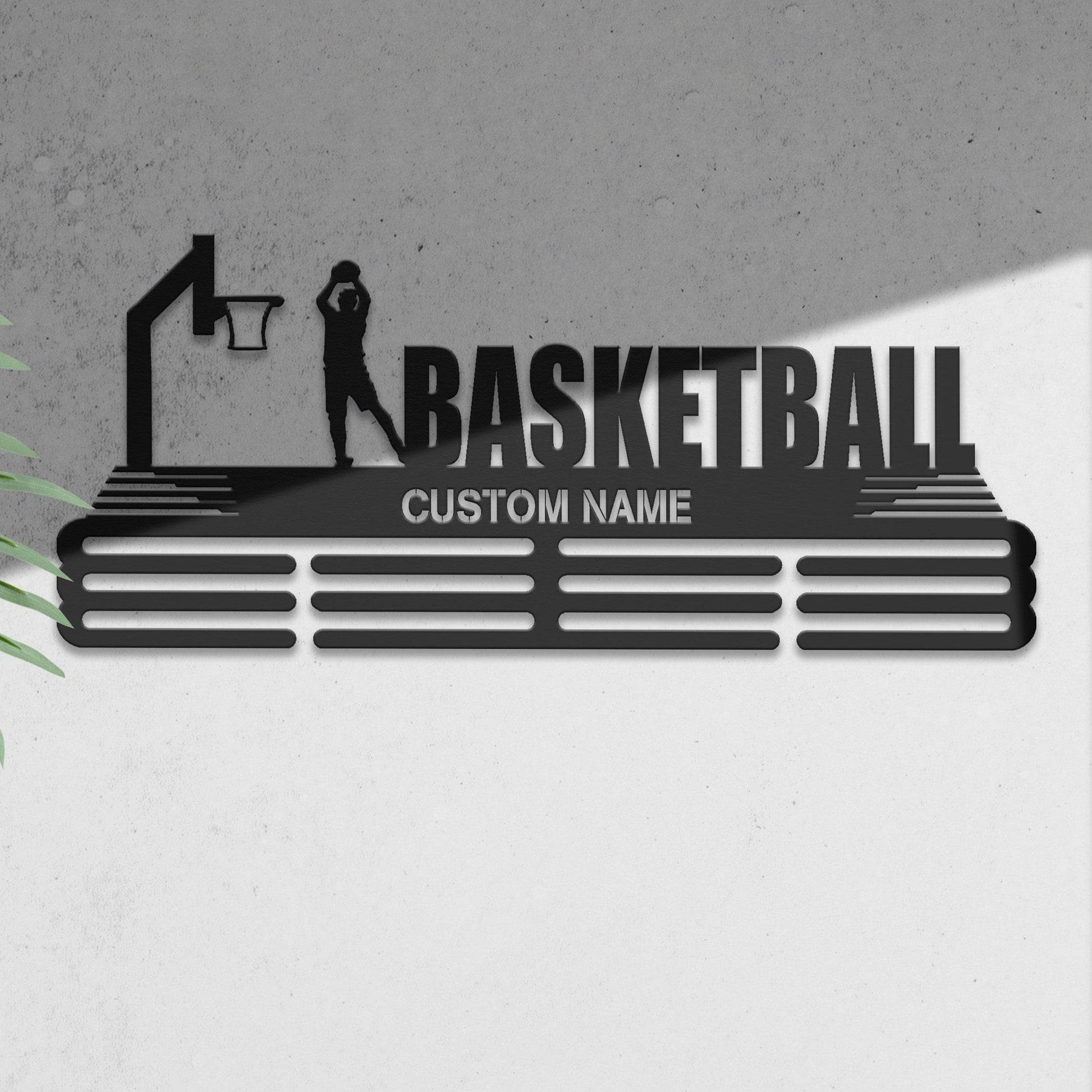 Basketball Medal Hanger – Personalized Metal Medal Holder – Stainless Steel Wall Display Rack for Basketball Awards - Champion Hanger