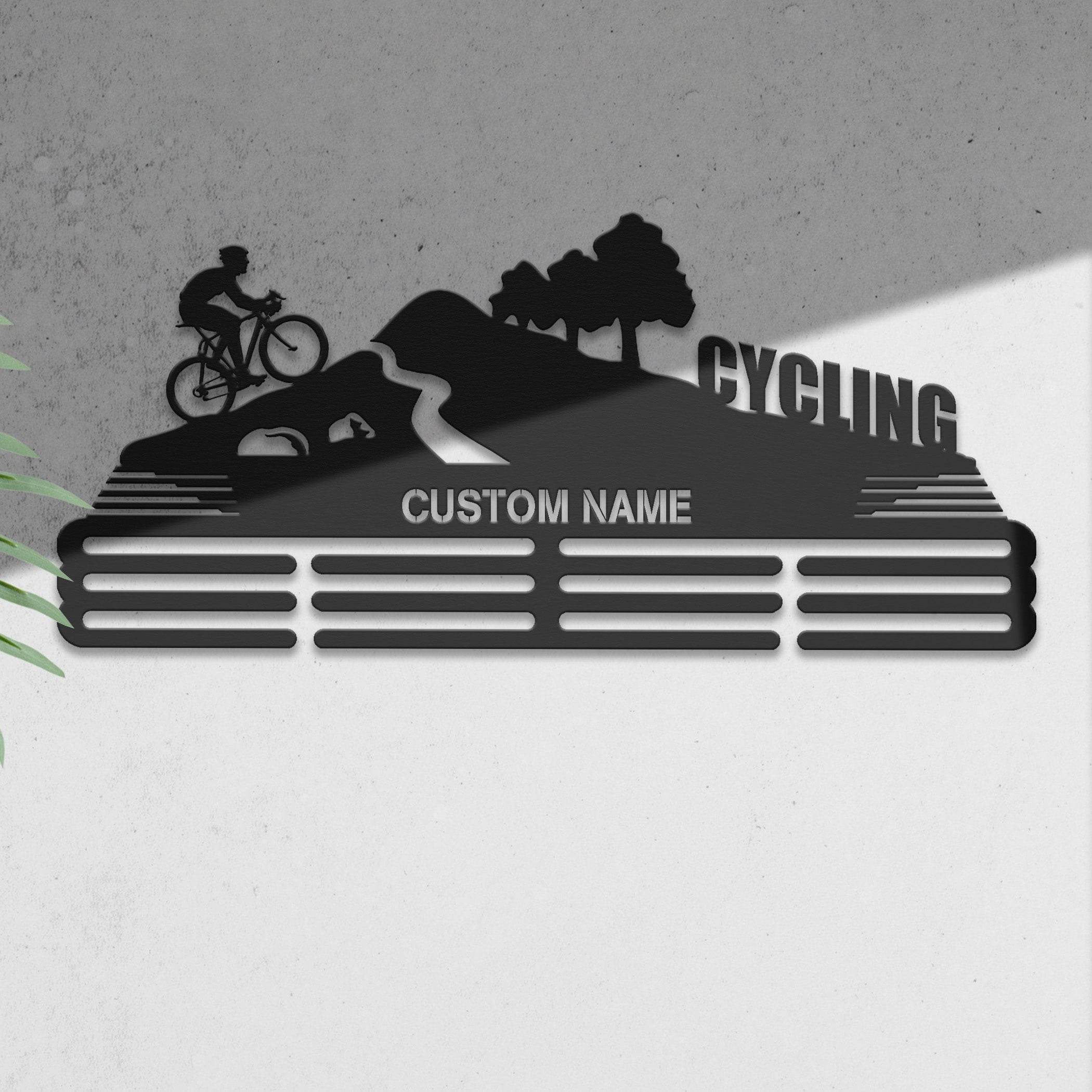 Cycling Medal Hanger – Personalized Metal Medal Holder – Stainless Steel Display Rack for Cycling Awards - Champion Hanger