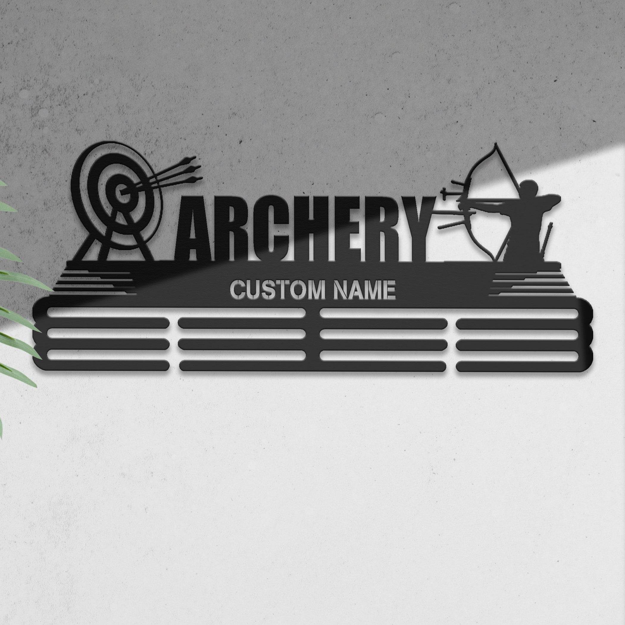 Archery Medal Hanger – Personalized Metal Medal Holder – Stainless Steel Wall Display Rack for Archery Awards - Champion Hanger