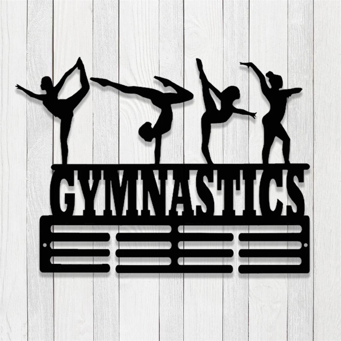Personalized Gymnastics Medal Holder – Custom Wall Rack for Displaying Gymnast Awards and Medals - Champion Hanger
