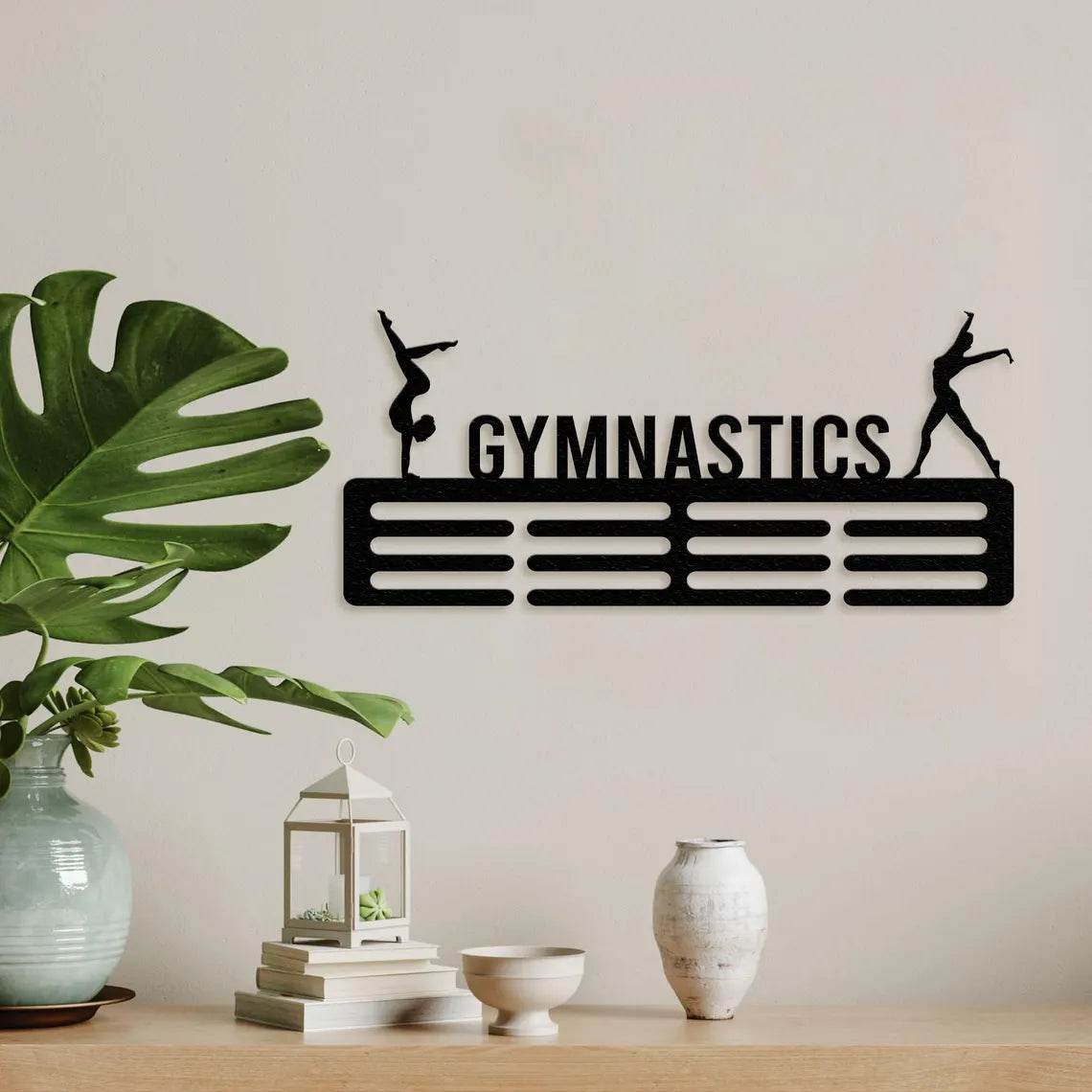 Personalized Gymnastics Medal Holder – Custom Wall Rack for Displaying Gymnast Awards and Medals - Champion Hanger