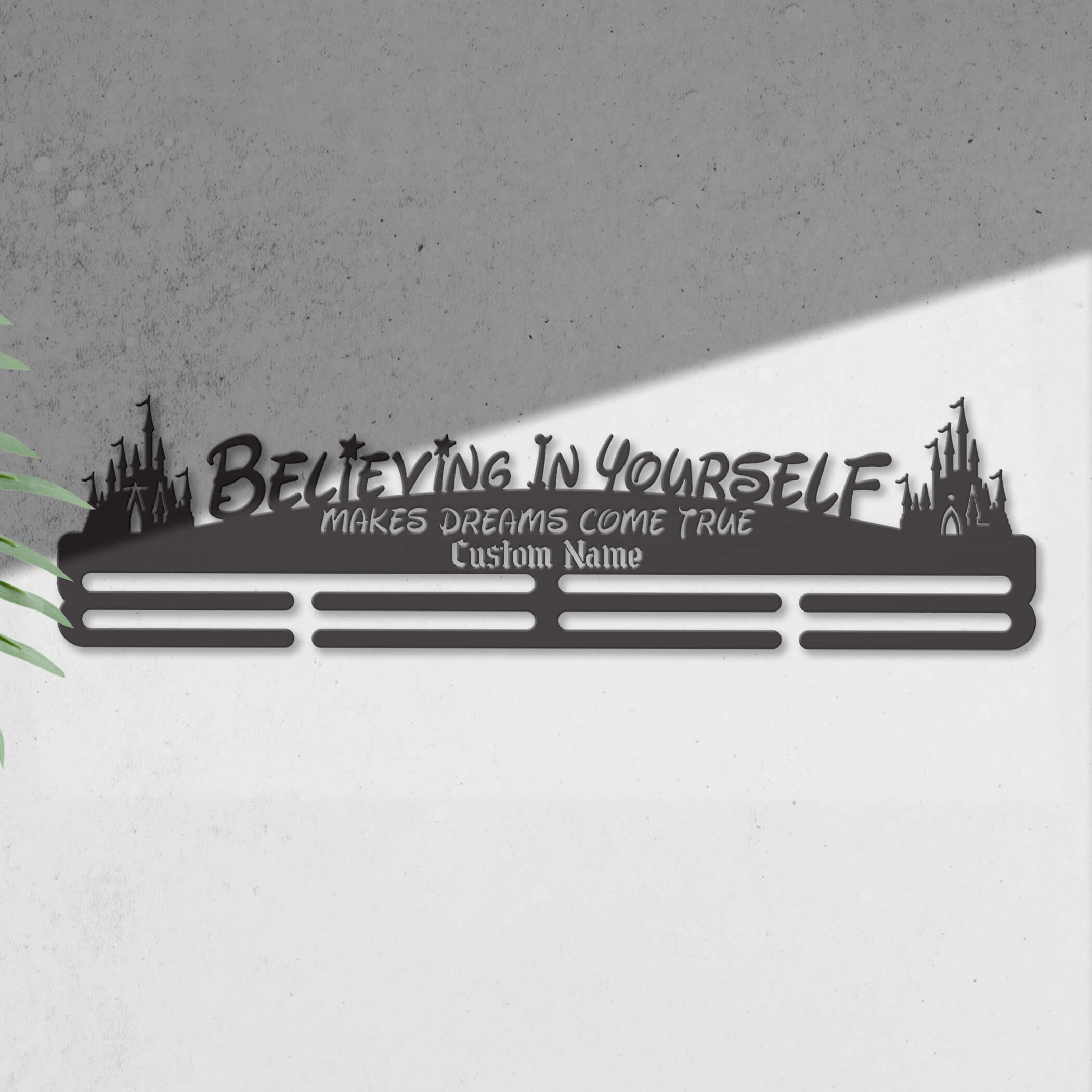 Stainless Steel Medal Hanger – Enchanted Marathon Theme with Inspirational Quote | ChampionHanger