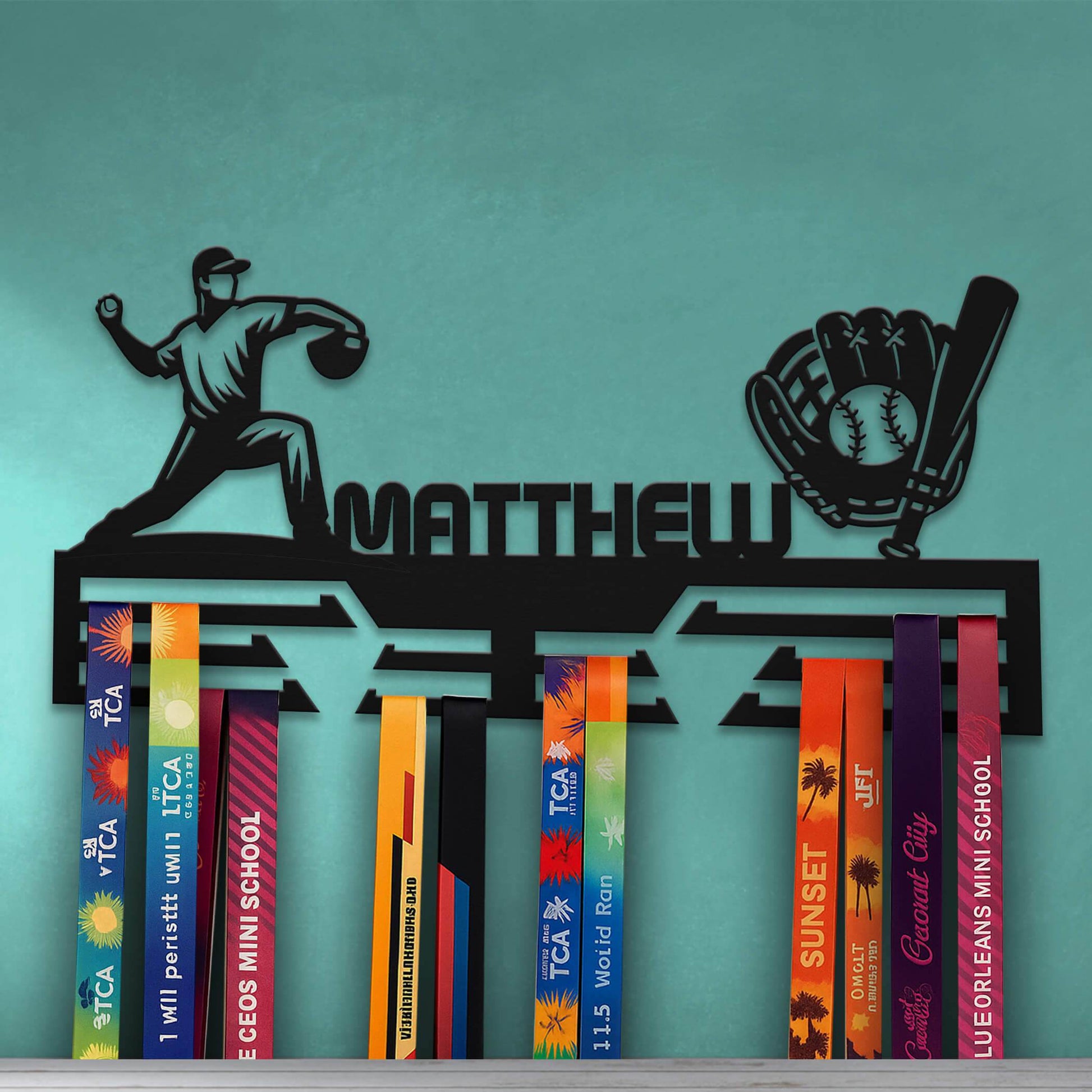 Personalized Baseball Medal Hanger – Stainless Steel Medal Display Rack – Custom Wall Holder for Baseball Awards and Gifts - Champion Hanger