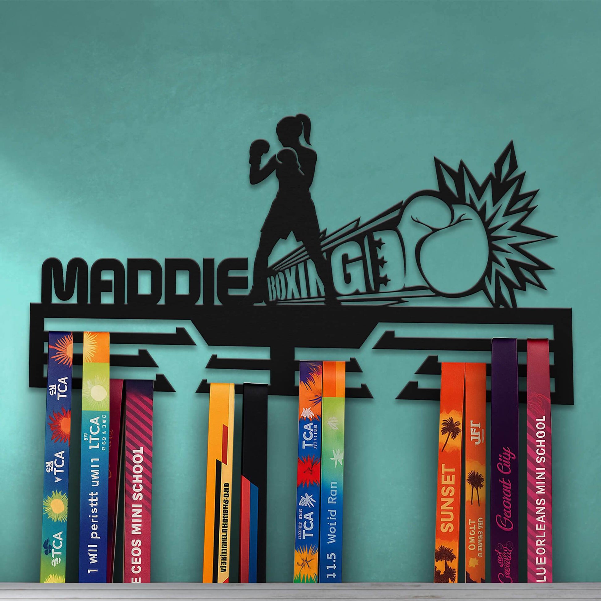 Personalized Boxing Medal Hanger – Stainless Steel Medal Display Rack – Custom Wall Holder for Boxing Awards & Champion Gifts - Champion Hanger