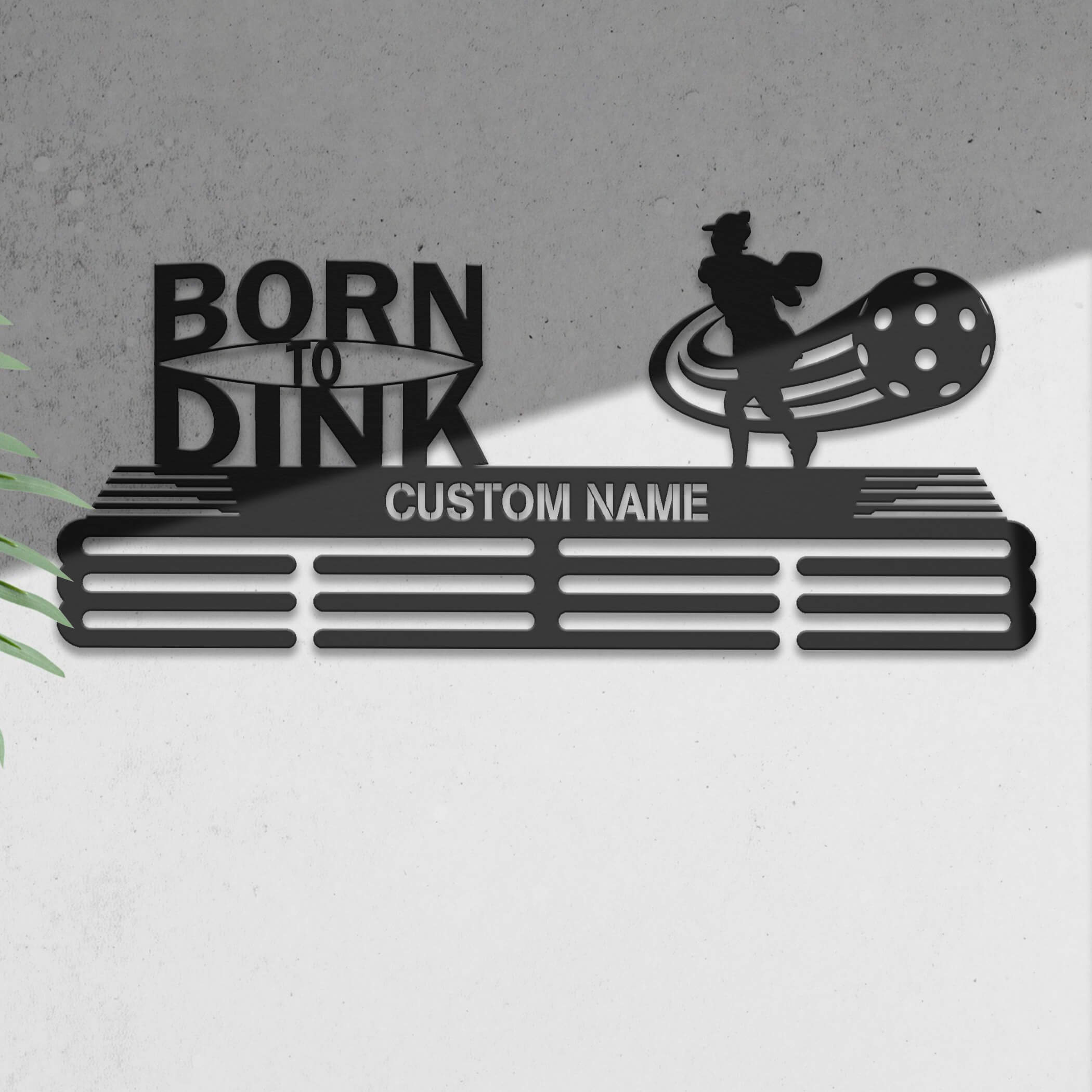 Stainless Steel Pickleball Medal Hanger – “Born to Dink” | Custom Medal Display Rack | ChampionHanger