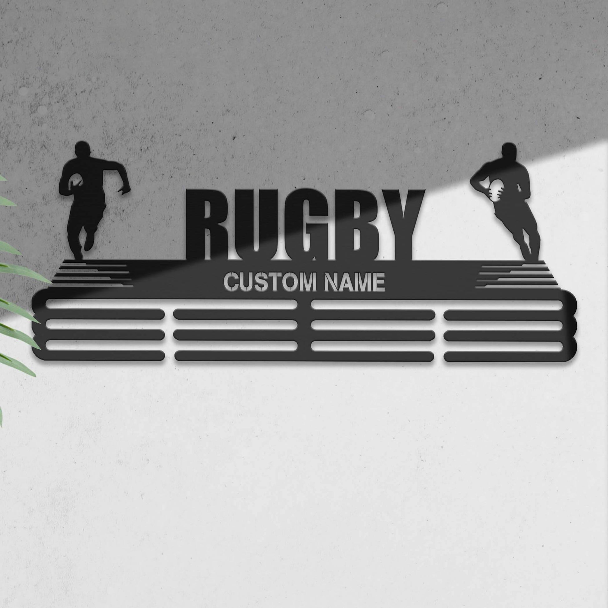 Rugby Medal Hanger – Personalized Metal Medal Holder – Stainless Steel Display Rack for Rugby Awards - Champion Hanger