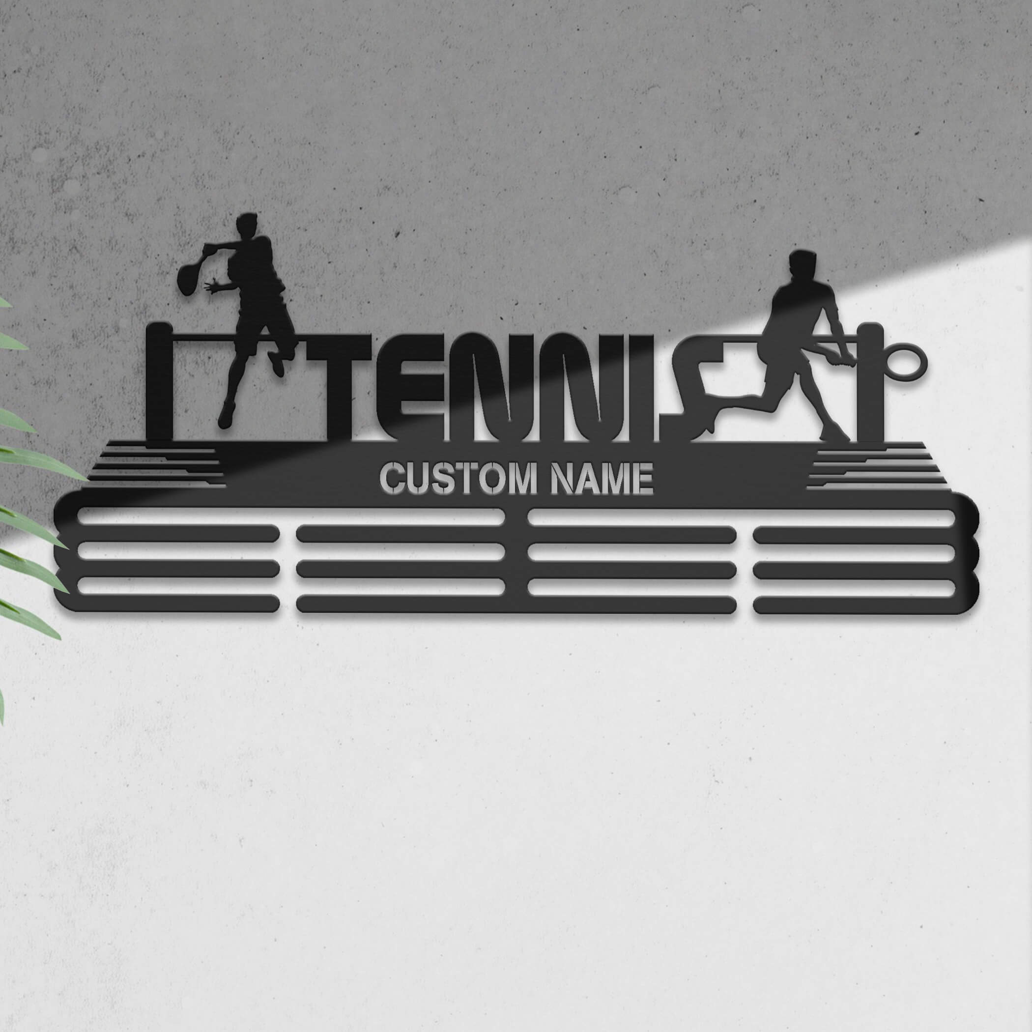 Personalized Stainless Steel Tennis Medal Hanger with Custom Name | ChampionHanger