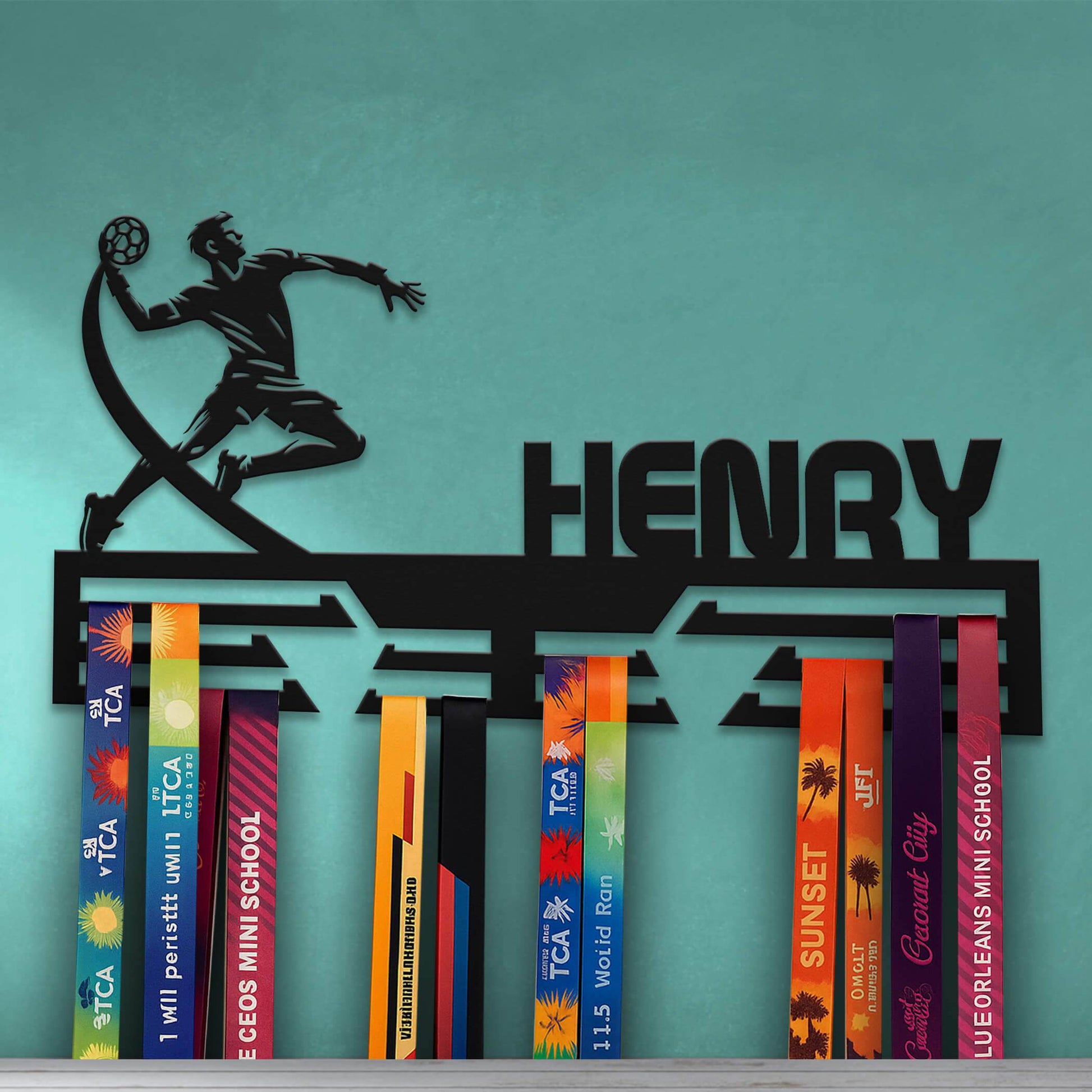 Personalized Handball Medal Hanger – Stainless Steel Medal Display Rack – Custom Wall Holder for Handball Awards and Gifts - Champion Hanger
