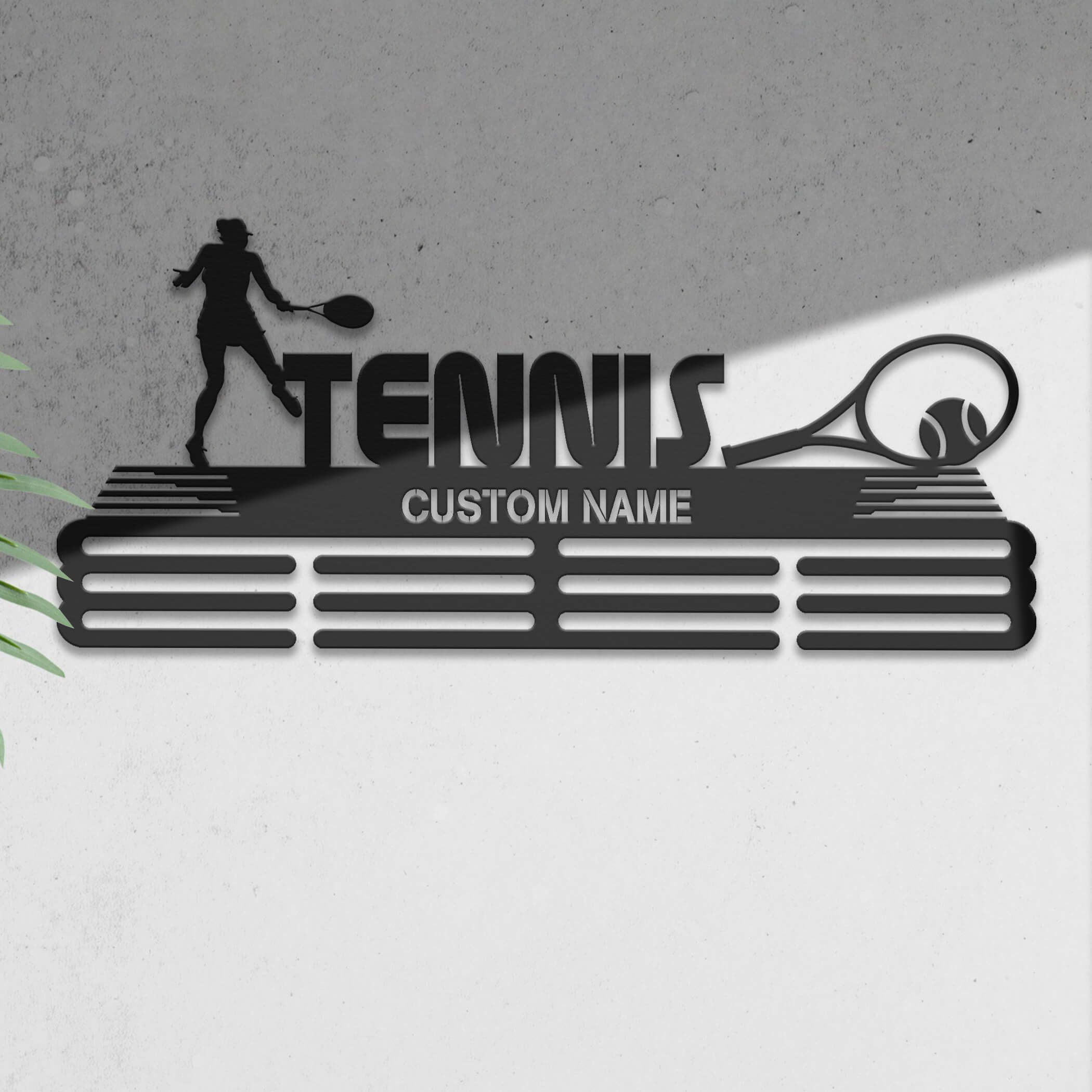 Personalized Stainless Steel Tennis Medal Hanger with Custom Name | ChampionHanger