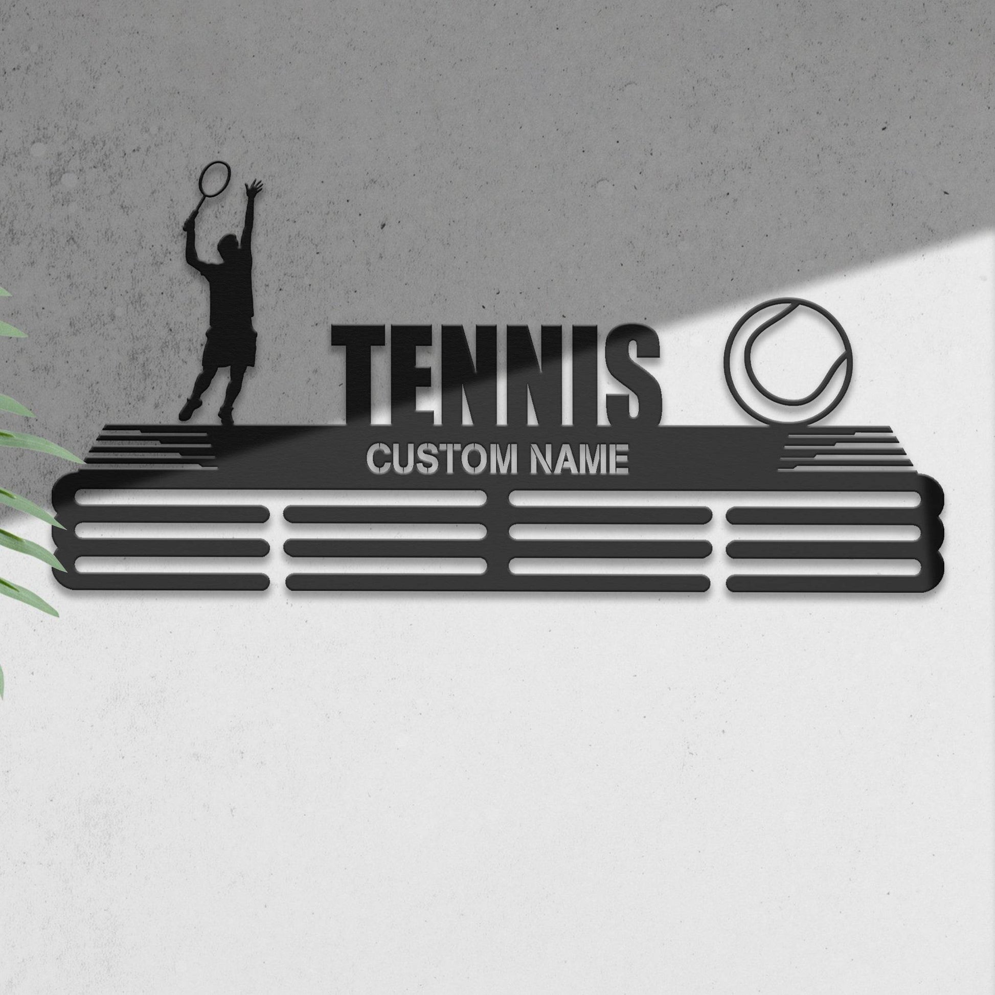 Tennis Player Medal Hanger - Metal Hanger for Tennis Awards – Stainless Steel Display Rack - Champion Hanger