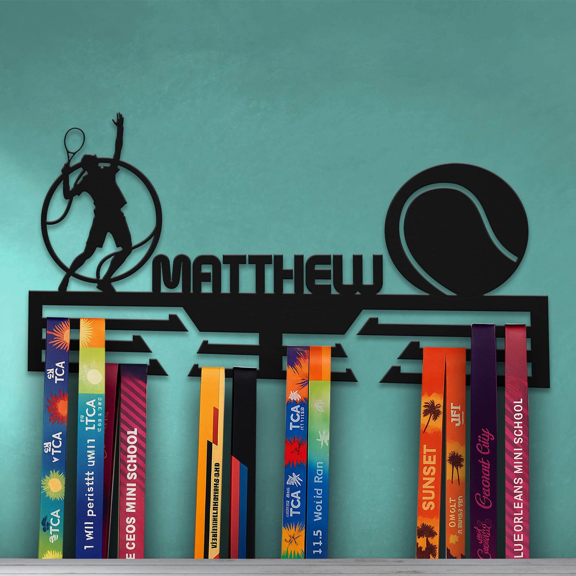 Personalized Tennis Medal Hanger – Stainless Steel Medal Display Rack – Custom Wall Holder for Tennis Awards and Gifts - Champion Hanger