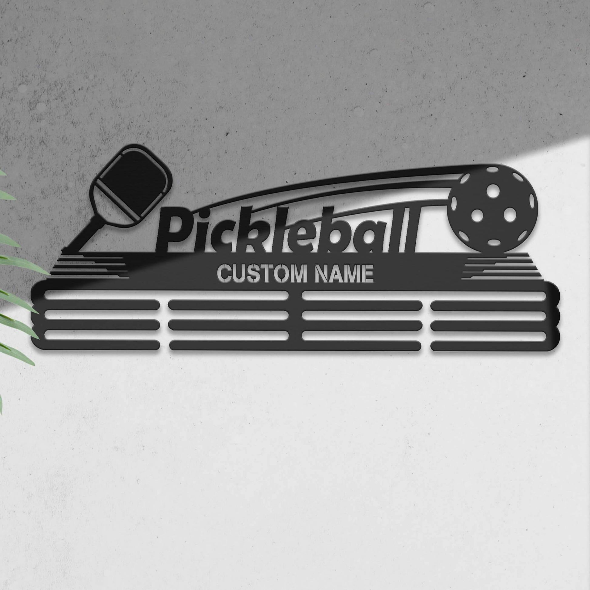 Pickleball Medal Hanger – Personalized Metal Medal Holder – Stainless Steel Wall Display Rack for Pickleball Awards - Champion Hanger