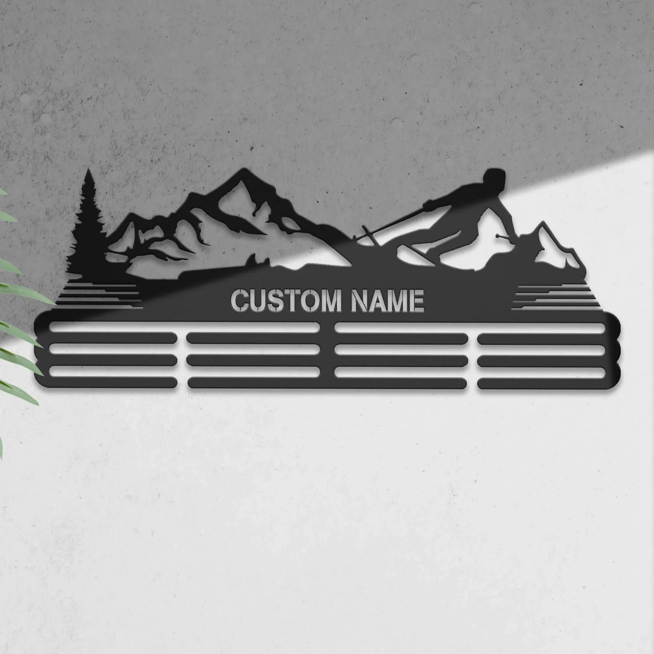Personalized Skiing Medal Hanger with Custom Name | Stainless Steel Ski Medal Holder | Gifts for Skiers | ChampionHanger - Champion Hanger