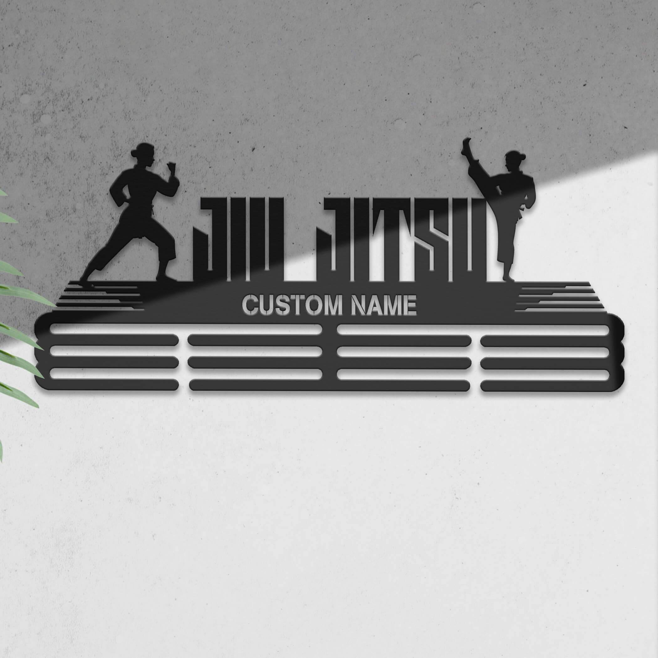Jiu Jitsu Medal Display Rack – Custom Metal Medal Hanger for Martial Arts Awards - Champion Hanger