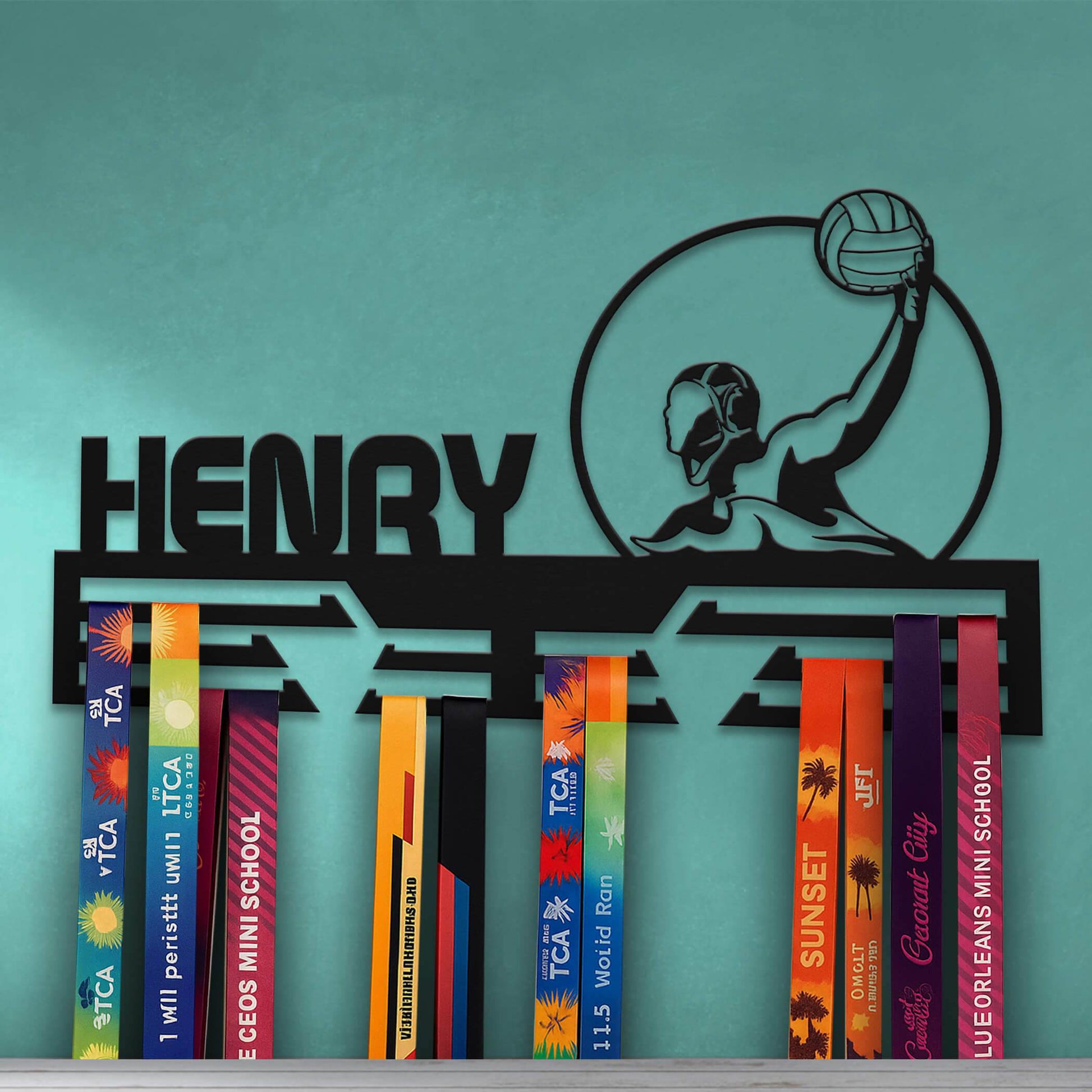 Personalized Water Polo Medal Hanger – Durable Stainless Steel Display Rack for Sports Medals & Awards - Champion Hanger