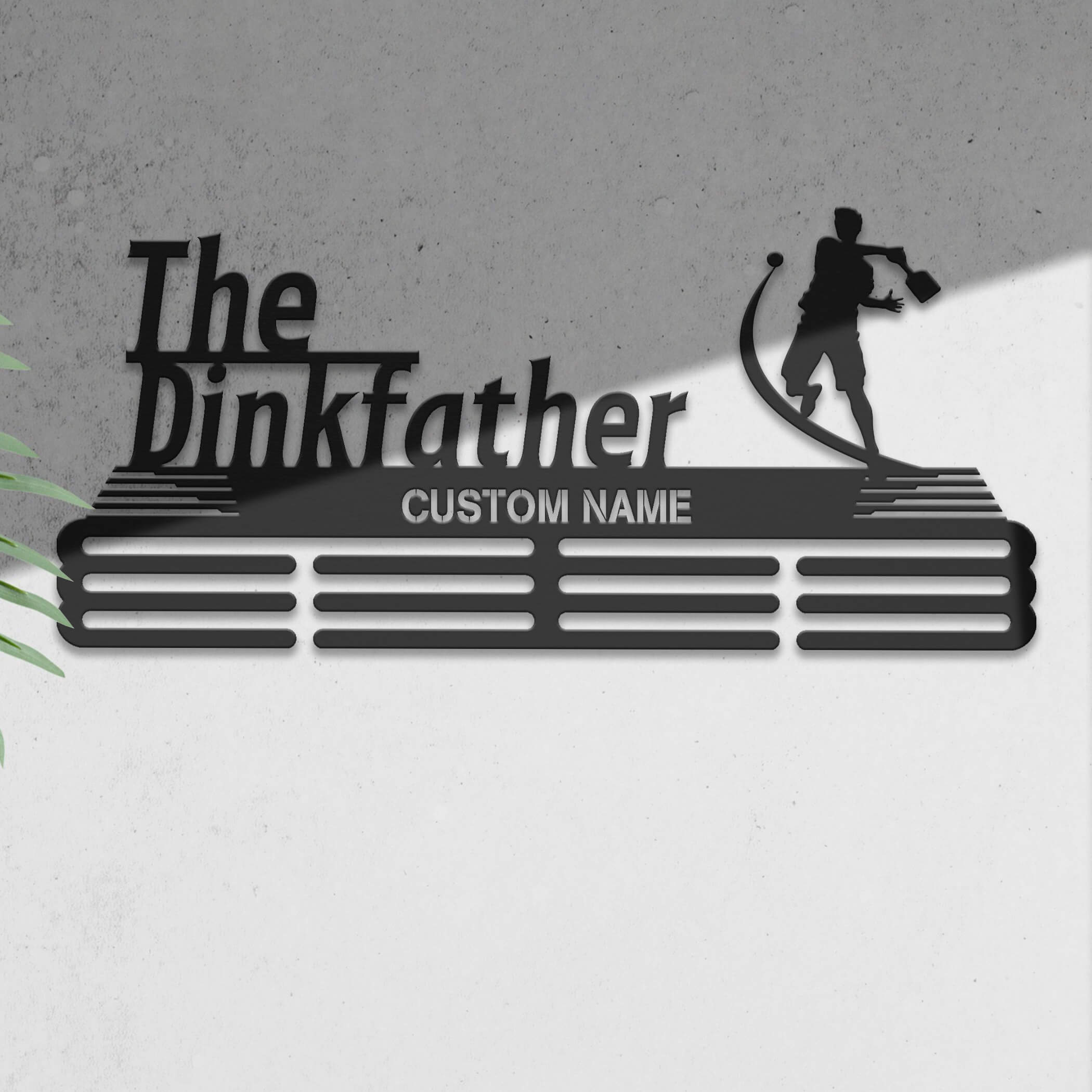Stainless Steel Pickleball Medal Hanger – "The Dinkfather" Design | Custom Wall Rack for Pickleball Awards | ChampionHanger